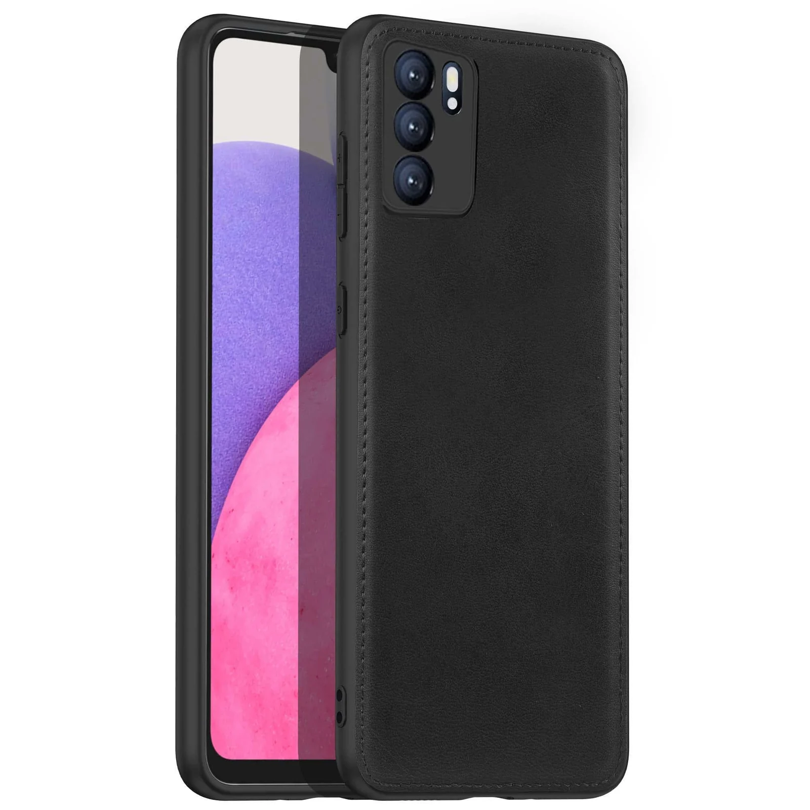 Dl3 Mobilak Case for Oppo Reno6 5G Leather Case,Anti-Drop, Anti-Shock, Non-Slip Texture,Simple Cell Phong Cover (Gray)