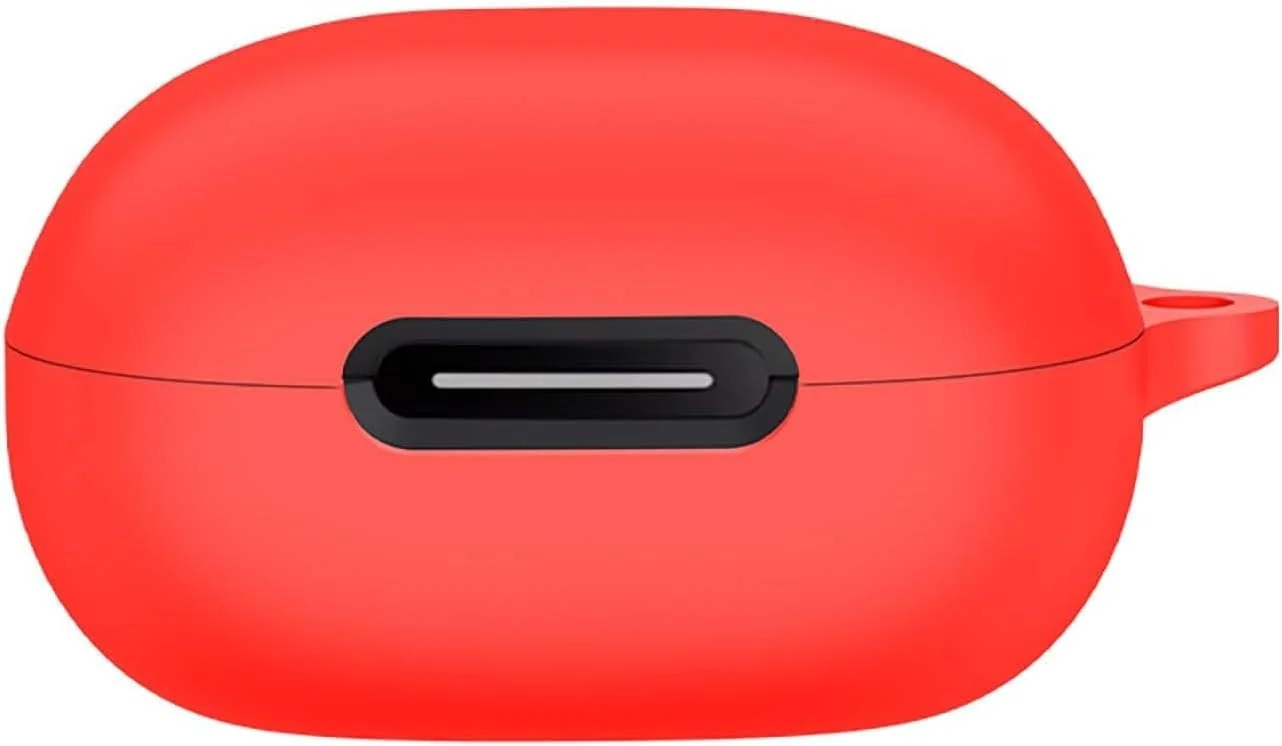 DL3 Mobilak Compatible with Anker Soundcore P40i Case Cover, Soft Silicone Shockproof Protective Skin Case for Soundcore P40i Wireless Earbuds with Carabiner, Front LED Visible - Red
