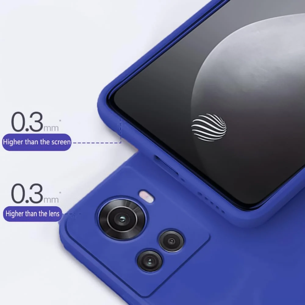 DL3 Mobilak OnePlus 10R Case, Soft Flexible Silicone Gel Rubber Bumper Cover, Full Body Shockproof Protective Phone Case - Royal Blue