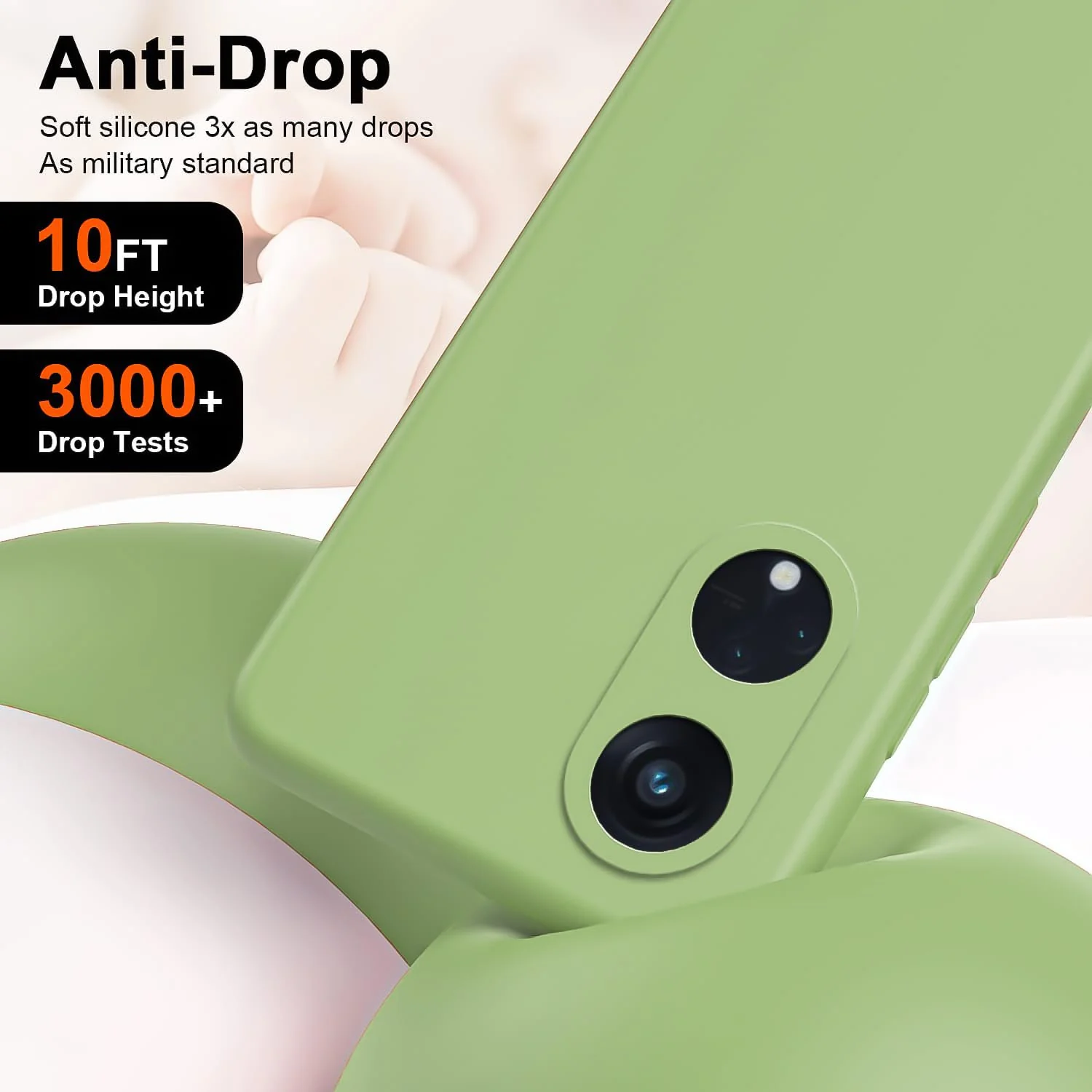 DL3 Mobilak Liquid Silicone Case for OPPO Reno 8T 5G / OPPO A1 Pro, Shock-absorbing protection, Scratch-resistant surface, Soft microfiber lining - Mint Green
