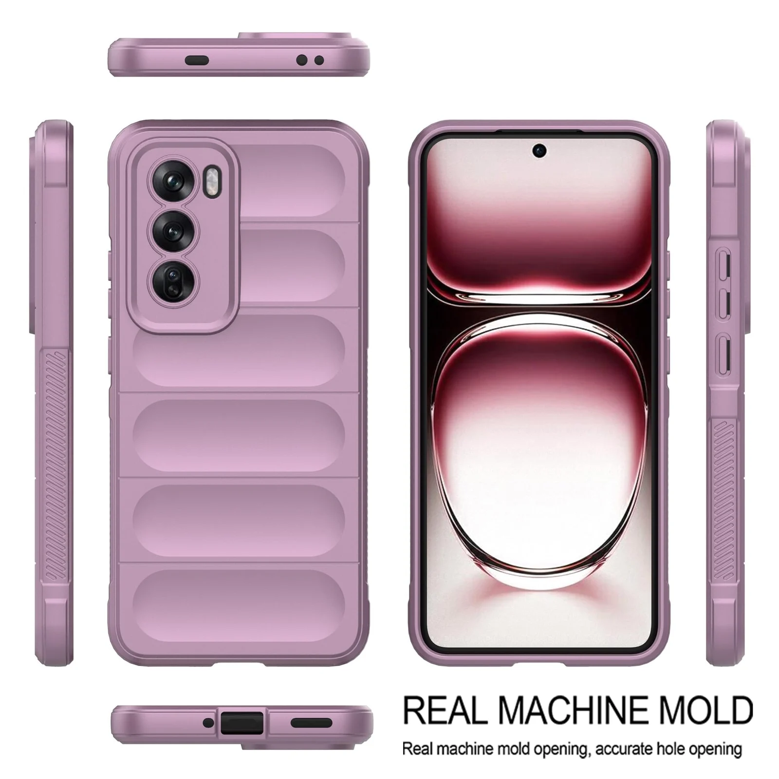 DL3 Mobilak Rugged Protective Case for OPPO Reno 12 Pro 5G, Camera protection, Shock-absorbing protection, Non-slip grip - Purple