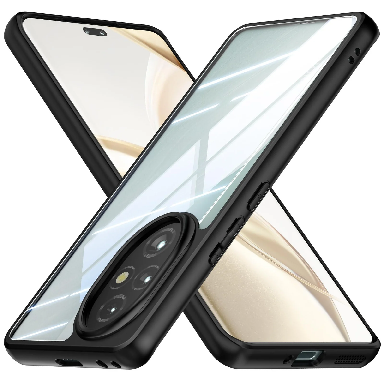 DL3 Mobilak Compatible with Honor 200 Pro 5G Case Transparent, Military-Grade Shockproof Anti-Yellowing, Slim Protective Phone Case Full Bumper Cover With Camera Lens Protective - Black