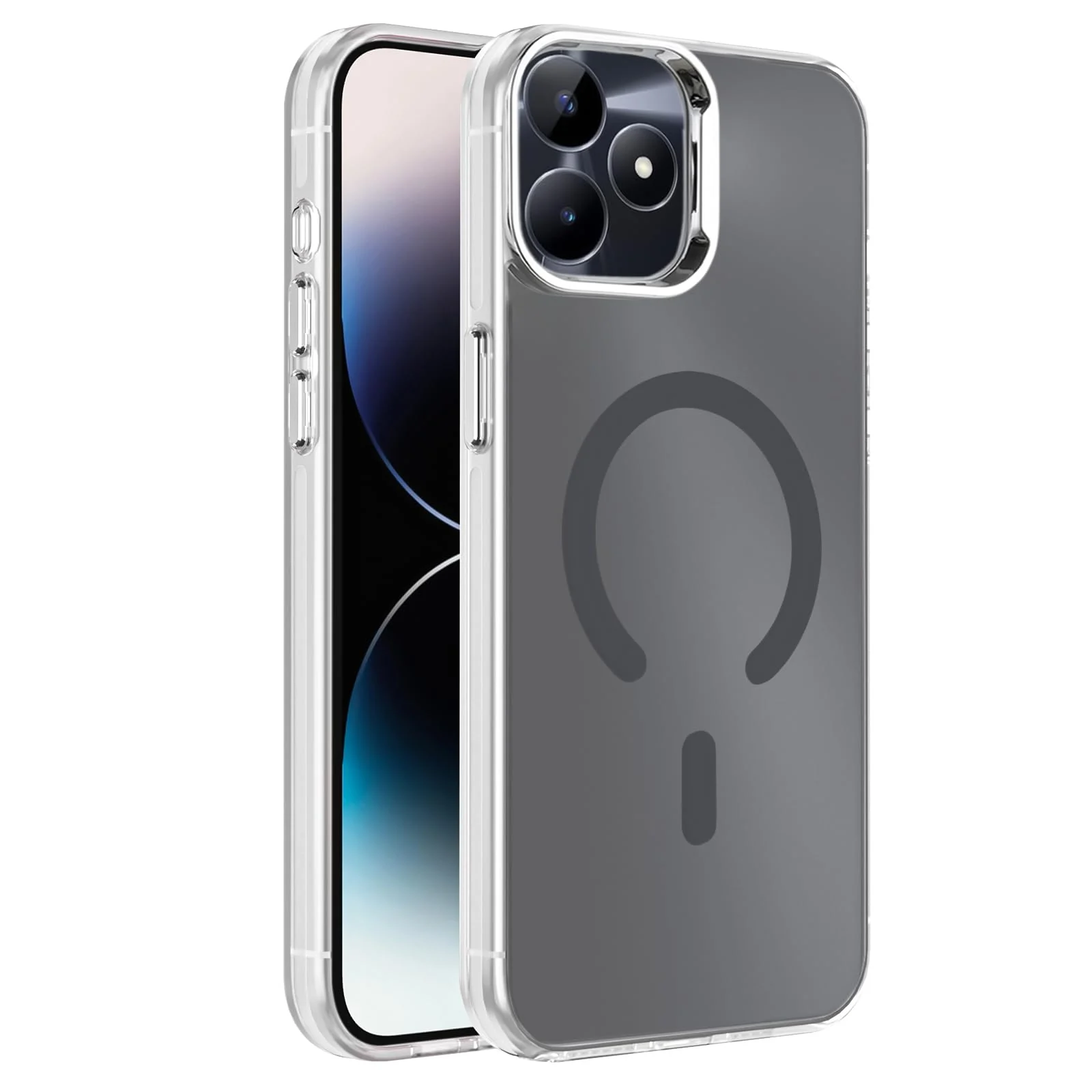 DL3 Mobilak Case for realme C53/Narzo N53 Crystal Clear [Not Compatible with MagSafe] Soft TPU Gel Case Flexible Silicone Anti-Scratch Transparent TPU Cover - Gray