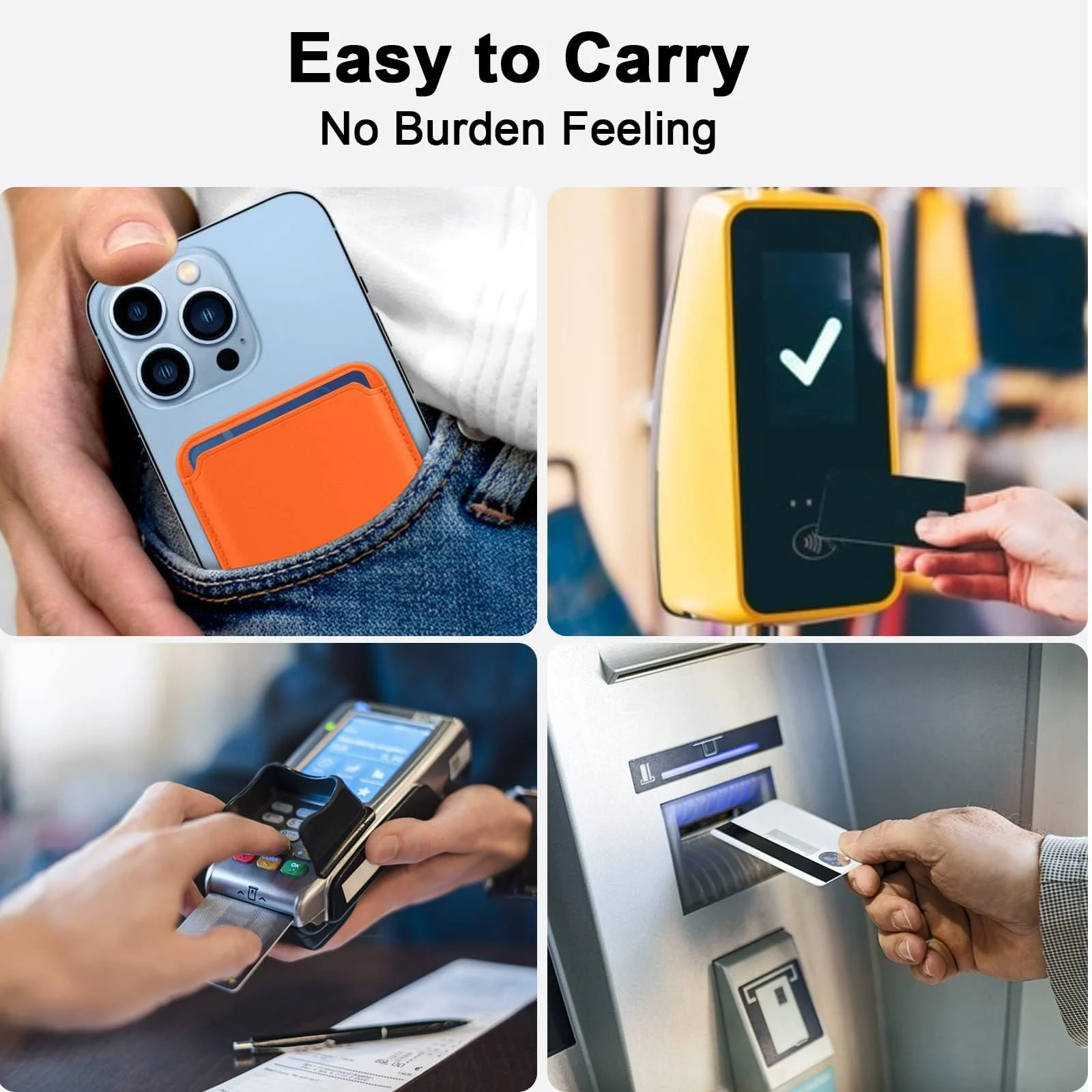DL3 Mobilak Magnetic Card Holder Phone Wallet for iPhone 16/15/14/13/12 Series with MagSafe, Wallet for iPhone 16 15 14 Pro Max Plus Series, MagSafe 3 Wallet for iPhone 13 12 Pro Max Mini Series - Orange