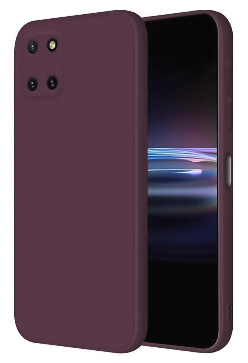 DL3 Mobilak Liquid Silicone Protective Case for Samsung Galaxy Note 10 Lite with Microfiber Lining and Shockproof Design - Wine Red