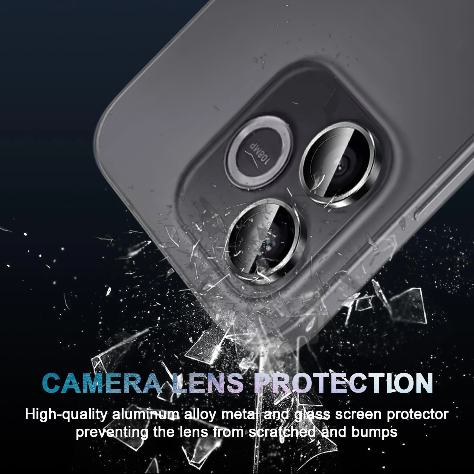 DL3 Mobilak Camera Lens Protector for HONOR 600 Lite 5G Accessories, 9H Tempered Glass Metal Individual Ring Camera Cover Screen Protector, Case Friendly, Anti Scratch - Black