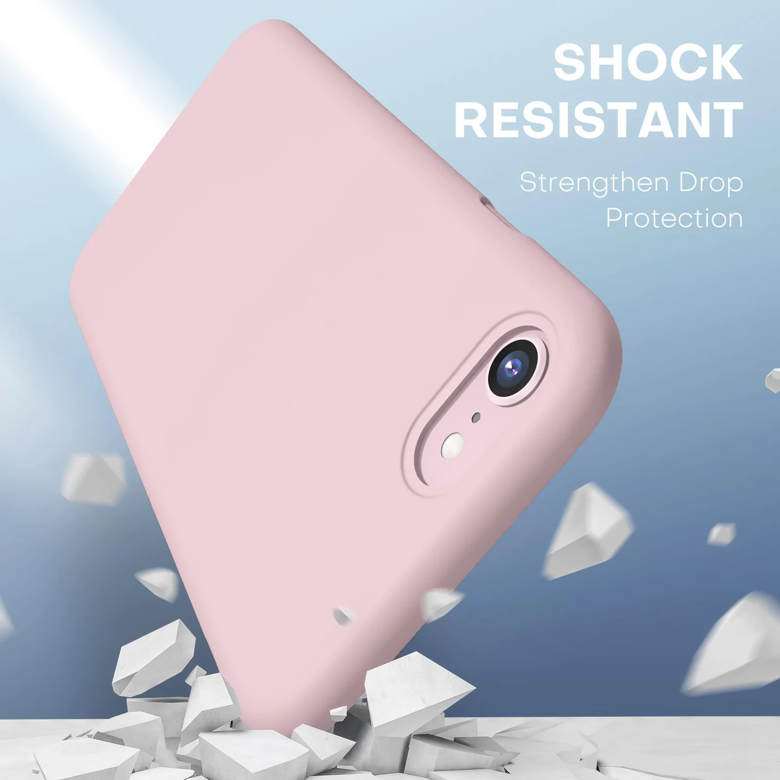 DL3 Mobilak Liquid Silicone Case for iPhone 7 / 8, Shock-absorbing protection, Scratch-resistant surface, Slim, lightweight profile - D.Pink