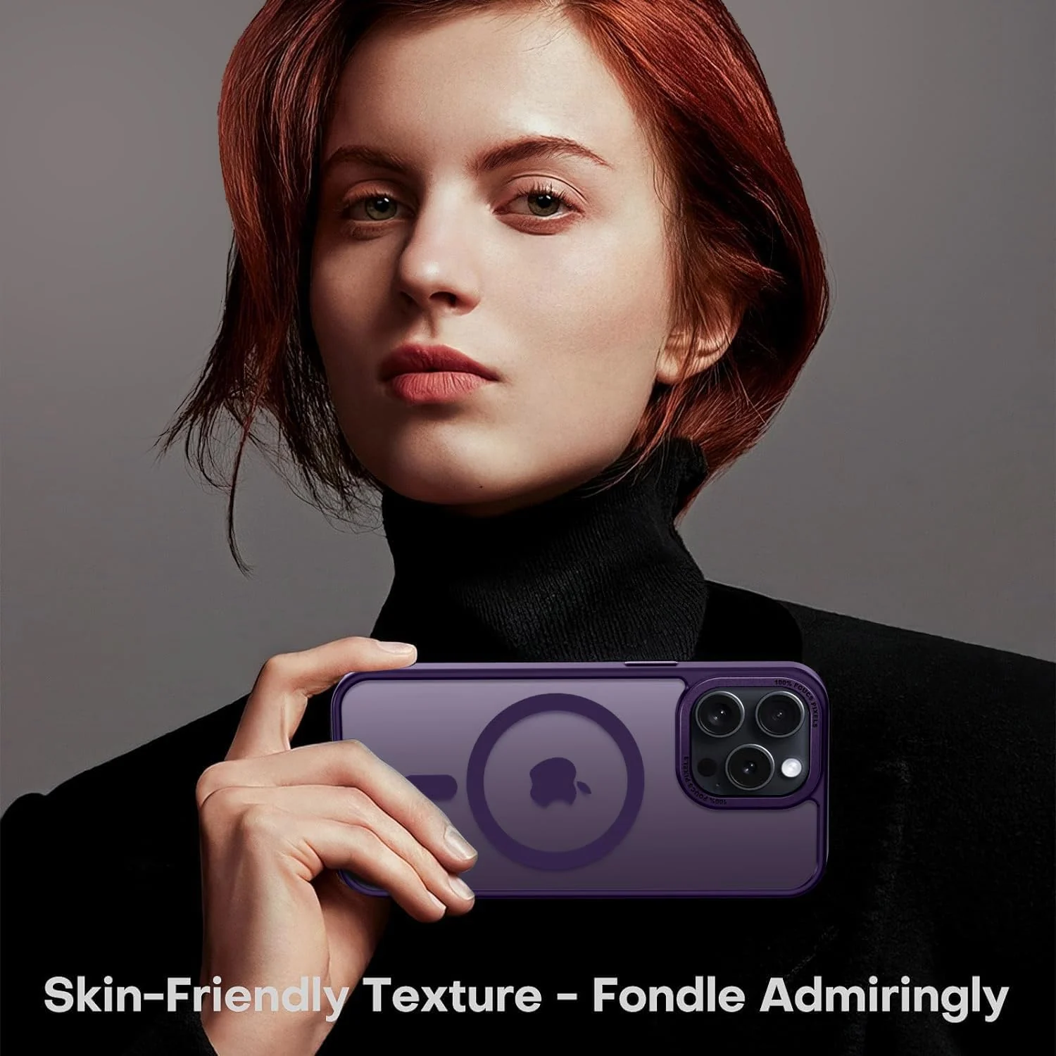 DL3 Mobilak Case for iPhone 15 Pro 6.1-Inch Magnetic Translucent Matte Phone Cases [Compatible with MagSafe] Thin Slim Fit Shockproof Hard Protective Cover for Women Men Girls - Purple