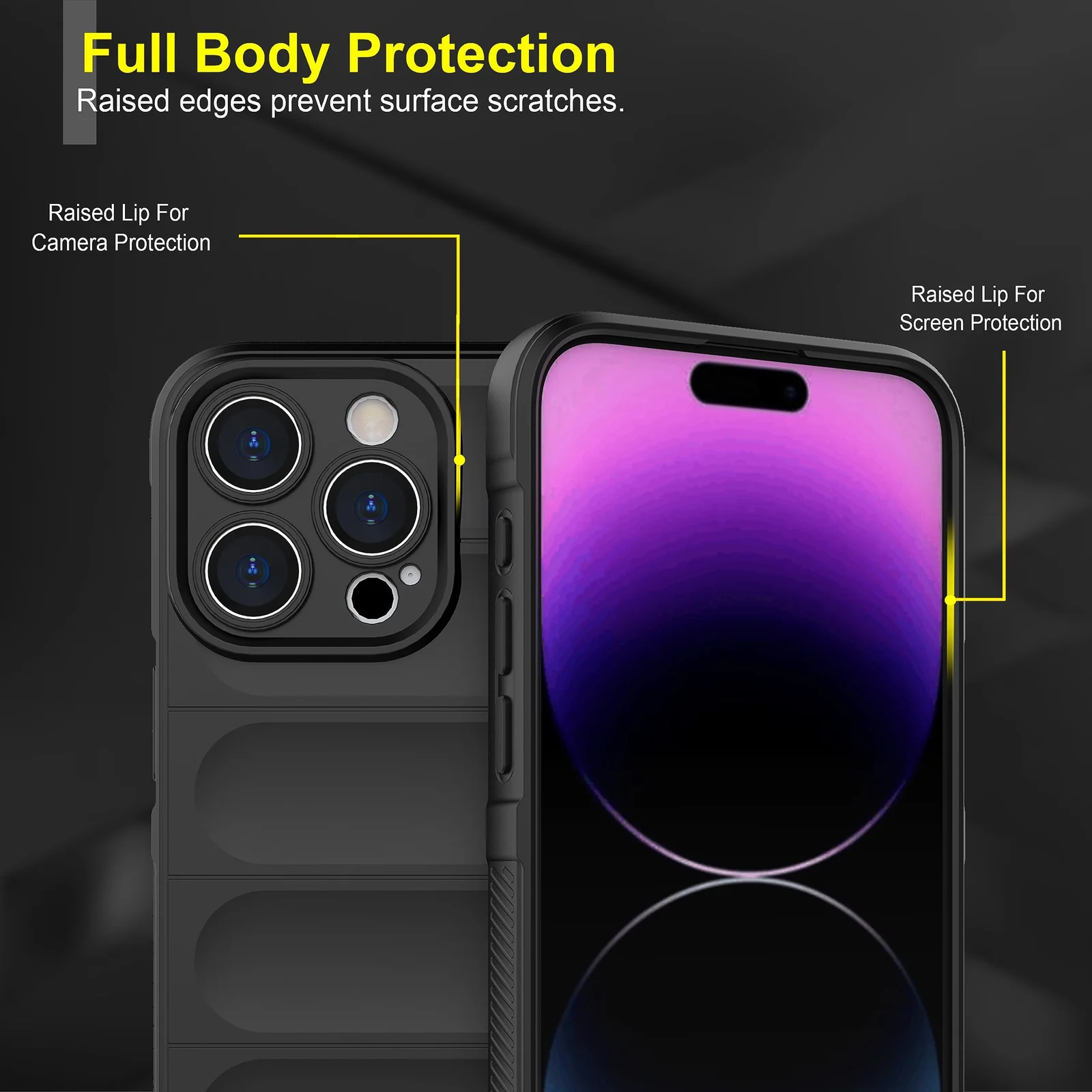 DL3 Mobilak Rugged Protective Case for Apple iPhone 15 Pro Max, Camera protection, Shock-absorbing protection, Non-slip grip - Black