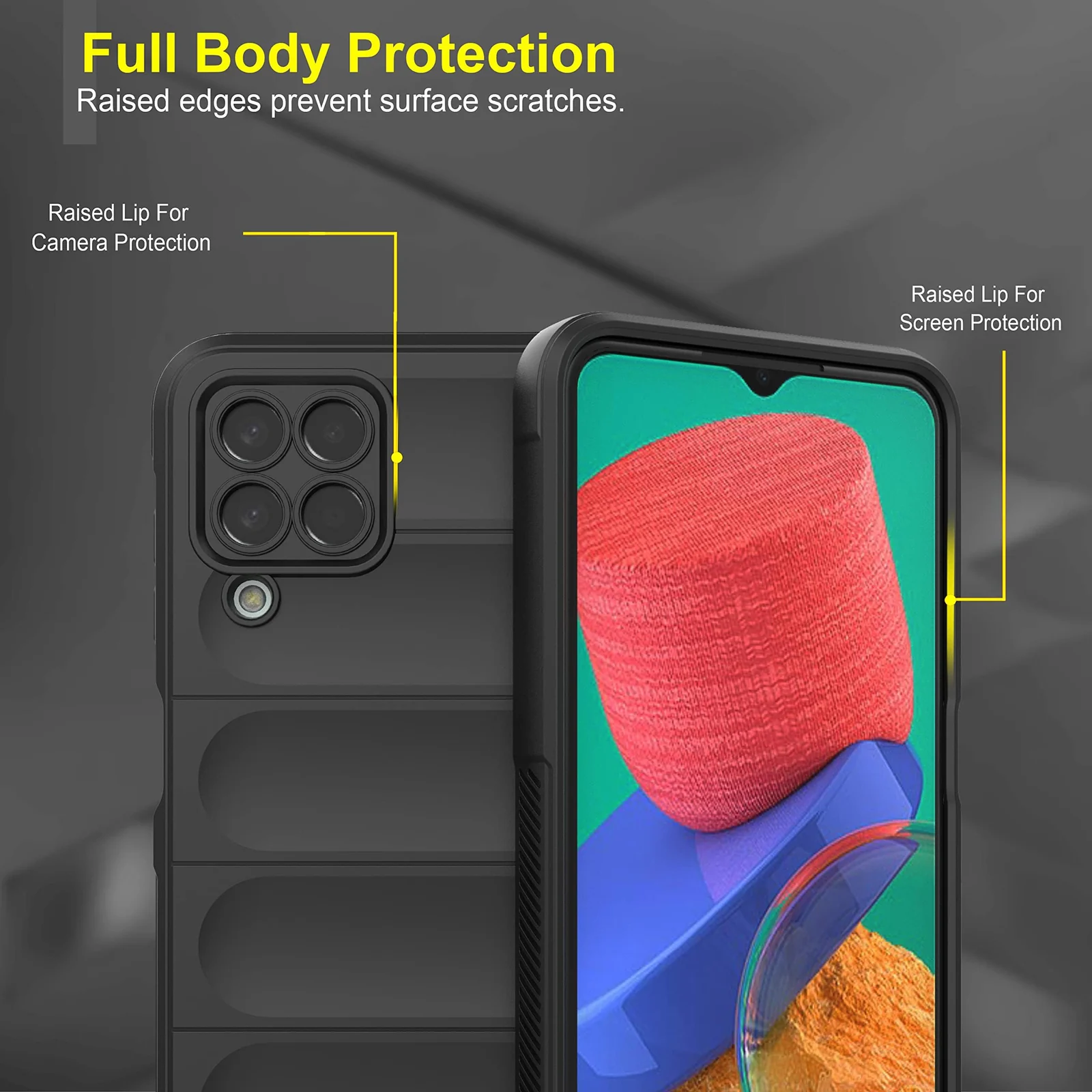 DL3 Mobilak Flexible Silicone and TPU Protective Case with Camera Protection for Samsung Galaxy M33 5G - Black