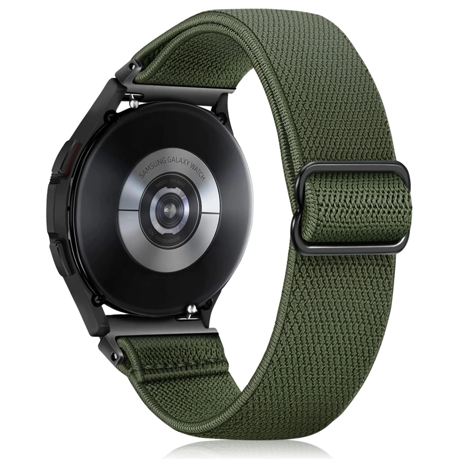 DL3 Mobilak Strap Nylon Loop 20MM Band For Samsung Galaxy Watch 7/6/5/4 40mm 44mm/Watch 5 Pro 45mm/S2 classic/active 2 40mm 44mm/Amazfi GTS 2/2e/3/3 Pro/4/GTS 2 Mini/3 Mini/4 Mini/Bip 3 - Black