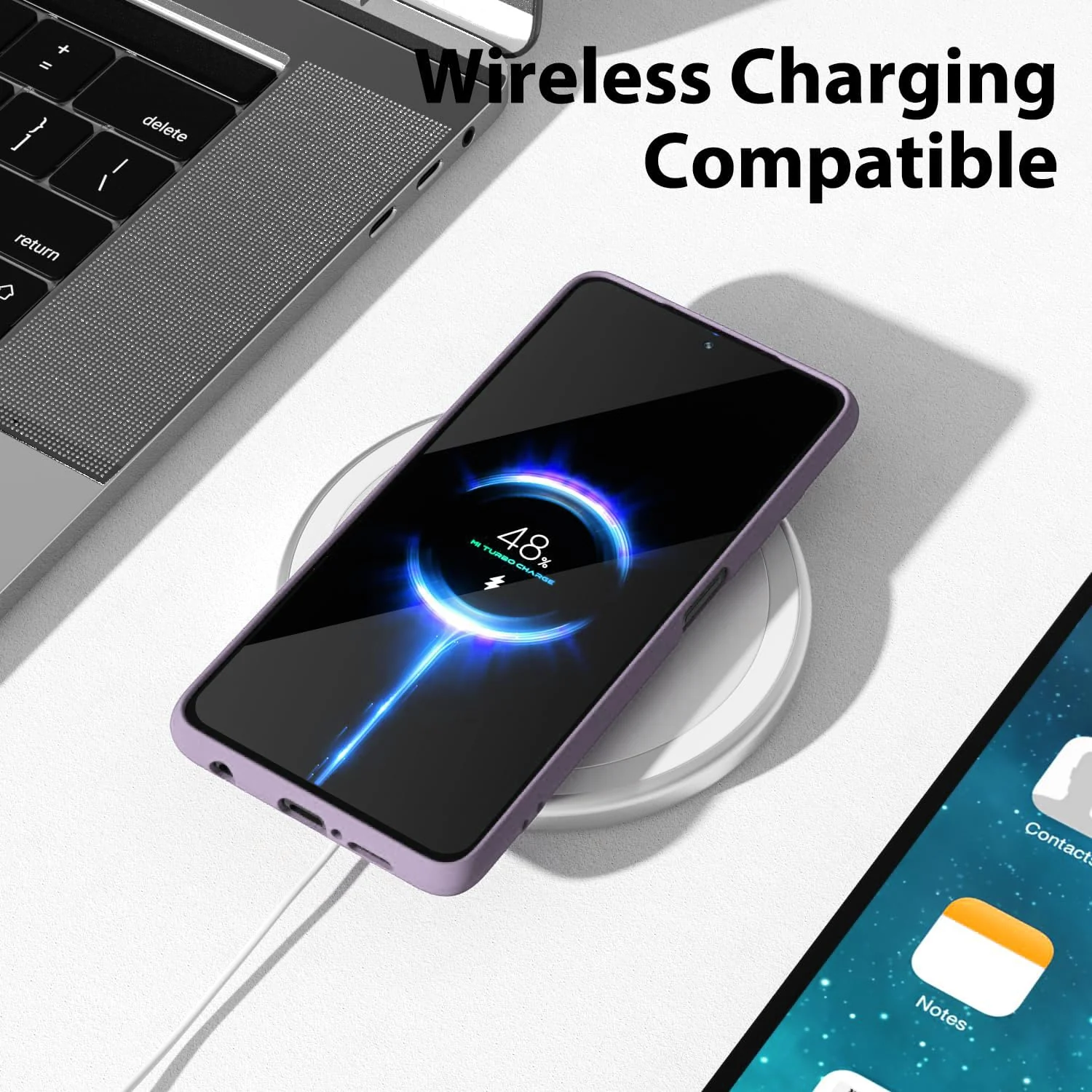 DL3 Mobilak Compatible with Xiaomi Poco X3 Pro/Poco X3 NFC/Poco X3 Case, Liquid Silicone Case, Full Body Camera Protective Cover, Shockproof, Slim Phone Case, Soft Microfiber Lining - Lavender