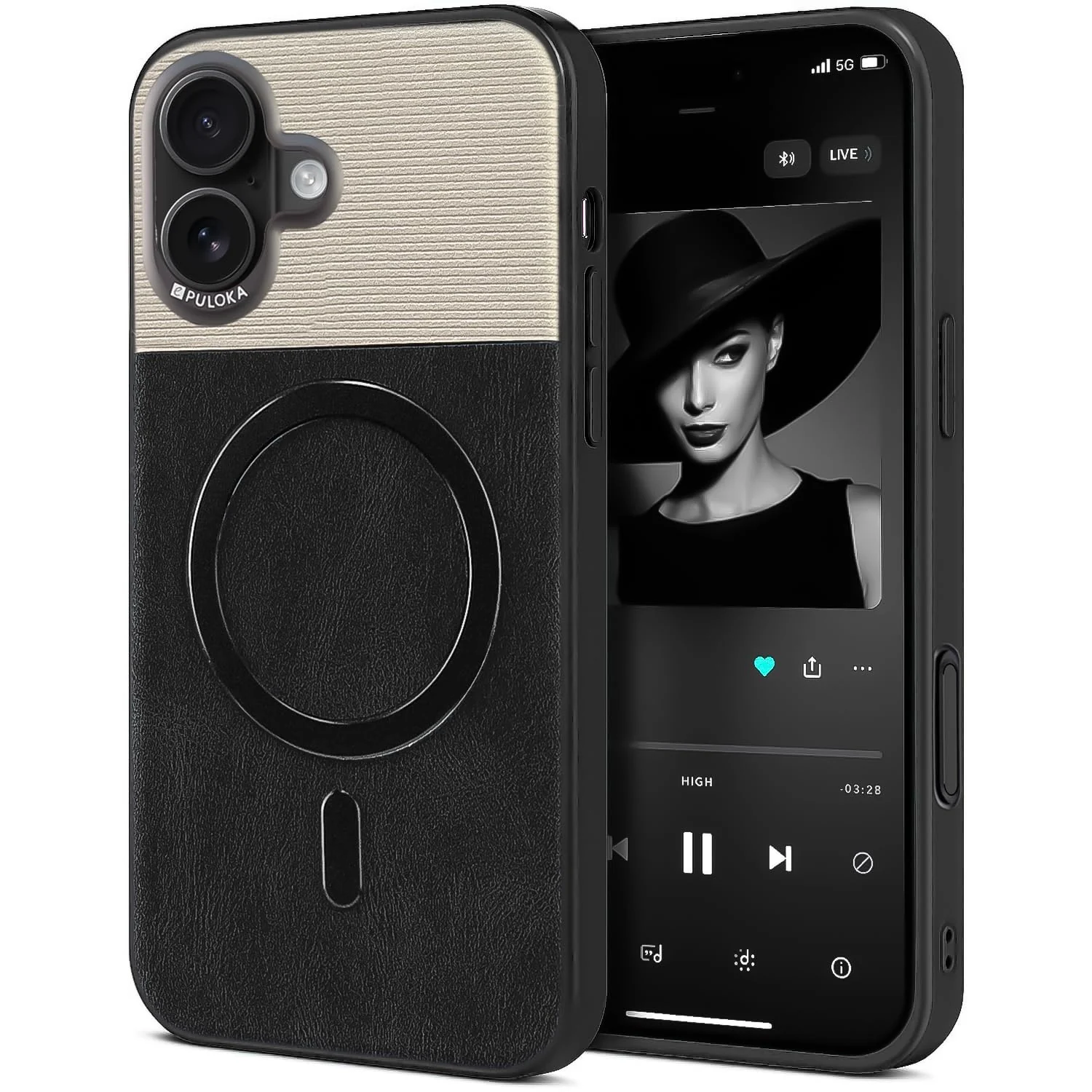 DL3 Mobilak Premium Leather Magnetic Case for iPhone 17 Compatible with MagSafe - Shockproof Protective Cover with Full Camera Protection, Slim Luxury Design
