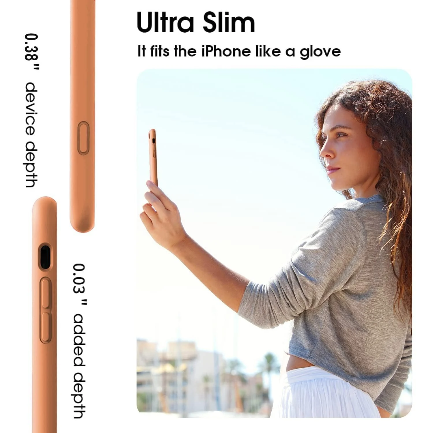 DL3 Mobilak Compatible with iPhone 7 Plus/iPhone 8 Plus Case, Liquid Silicone Case, Full Body Protective Cover, Shockproof, Slim Phone Case, Anti-Scratch Soft Microfiber Lining - Orange B