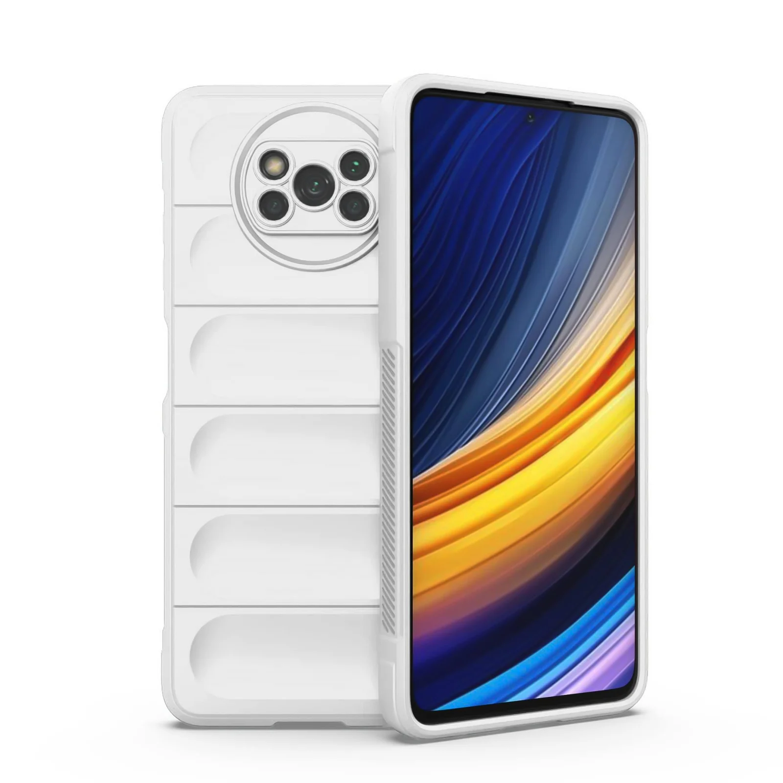 DL3 Mobilak Flexible Silicone and TPU Protective Case with Camera Protection for Xiaomi Poco X3 NFC / Poco X3 / Poco X3 Pro - White