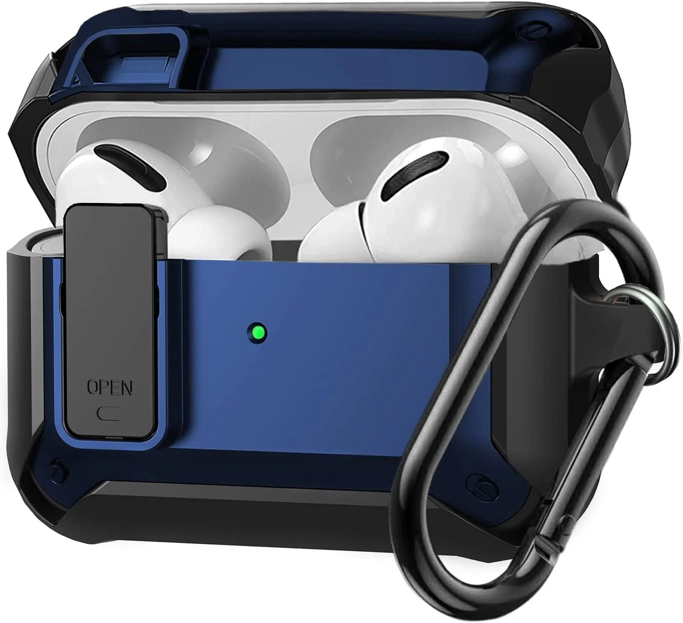 DL3 Mobilak Airpod Pro Cover With Lock, Compatible With AirPods Pro 2nd/1st Generation (2023/2022/2019), Shockproof Case for Men Women - Black Blue