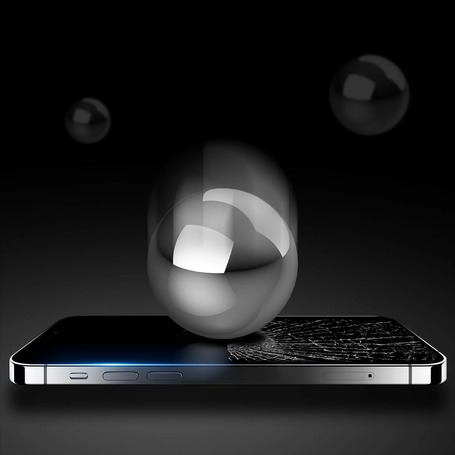 DL3 Mobilak iPhone 15+ Plus Screen Protector, Tempered Glass Film for iPhone 15 Plus 6.7, 9H Mobile Phone Screen Protectors Anti-Scratch Anti-Shatter Anti-Impact Bubble Free Ultra Resistant HD Clear - Black