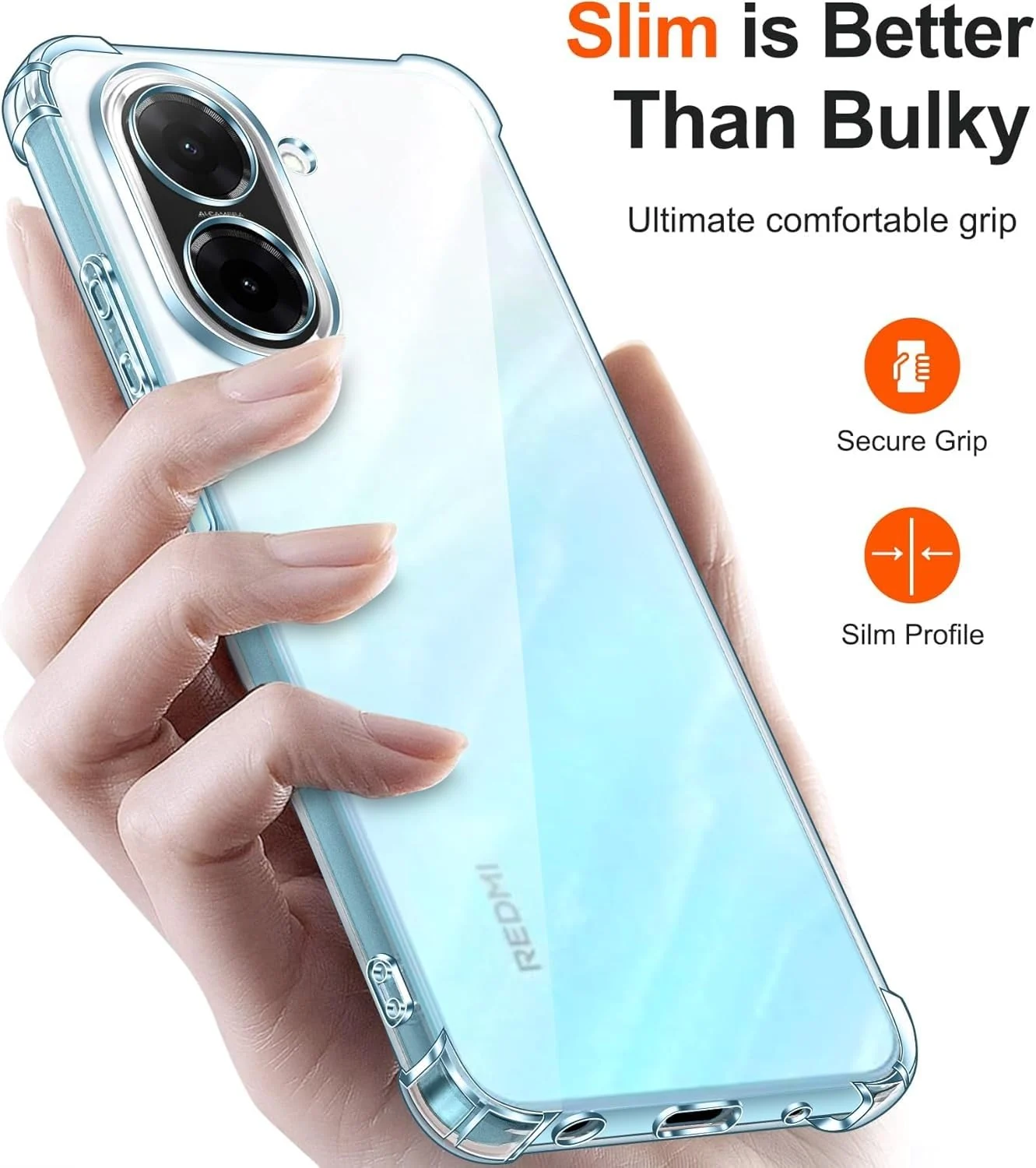 DL3 Mobilak Case Compatible with Xiaomi Redmi A5 4G, Cover Silicone Transparent TPU Gorilla Anti-shock Protector Camera Shockproof Corners - Clear