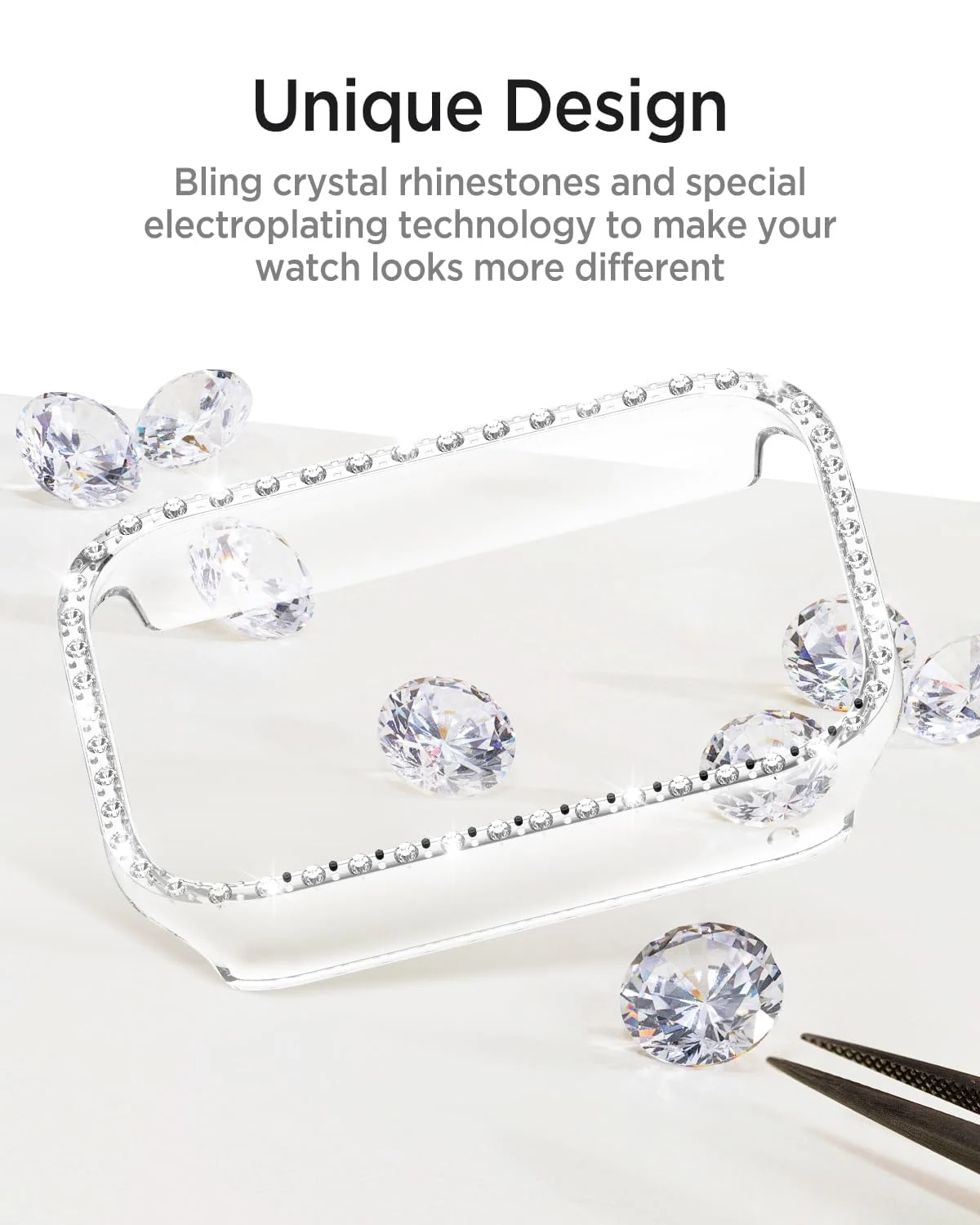 DL3 Mobilak Glitter Rhinestone Protective Case for Xiaomi Smart Band 8 Pro, Xiaomi Mi Band 8 Pro - Clear