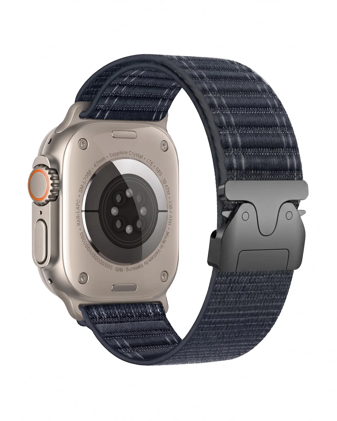 DL3 Mobilak Stretchy Nylon Strap for Apple Watch Ultra 3 2 1 Strap 49mm 46mm 45mm 44mm 42mm iWatch Straps for Men Women, Parachute Clasp Elastic Sport Band for Apple Watch Series 11 10 9 8 7 6 5 4 3 SE/2 - Midnight Blue