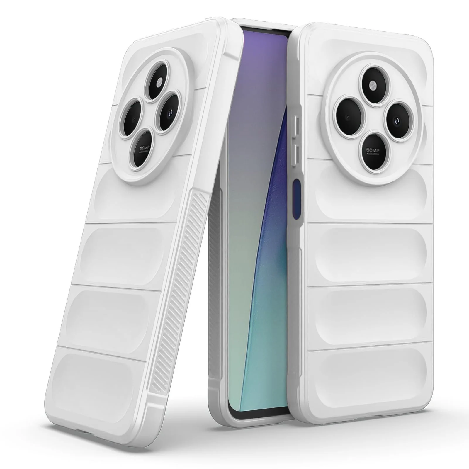 DL3 Mobilak Silicone Case for Xiaomi Redmi 14C 4G/Poco C75 Heavy Duty Protective [Slim Fit] Soft Flexible Protective Design Shock-Absorption TPU Cover With Camera Protection - White