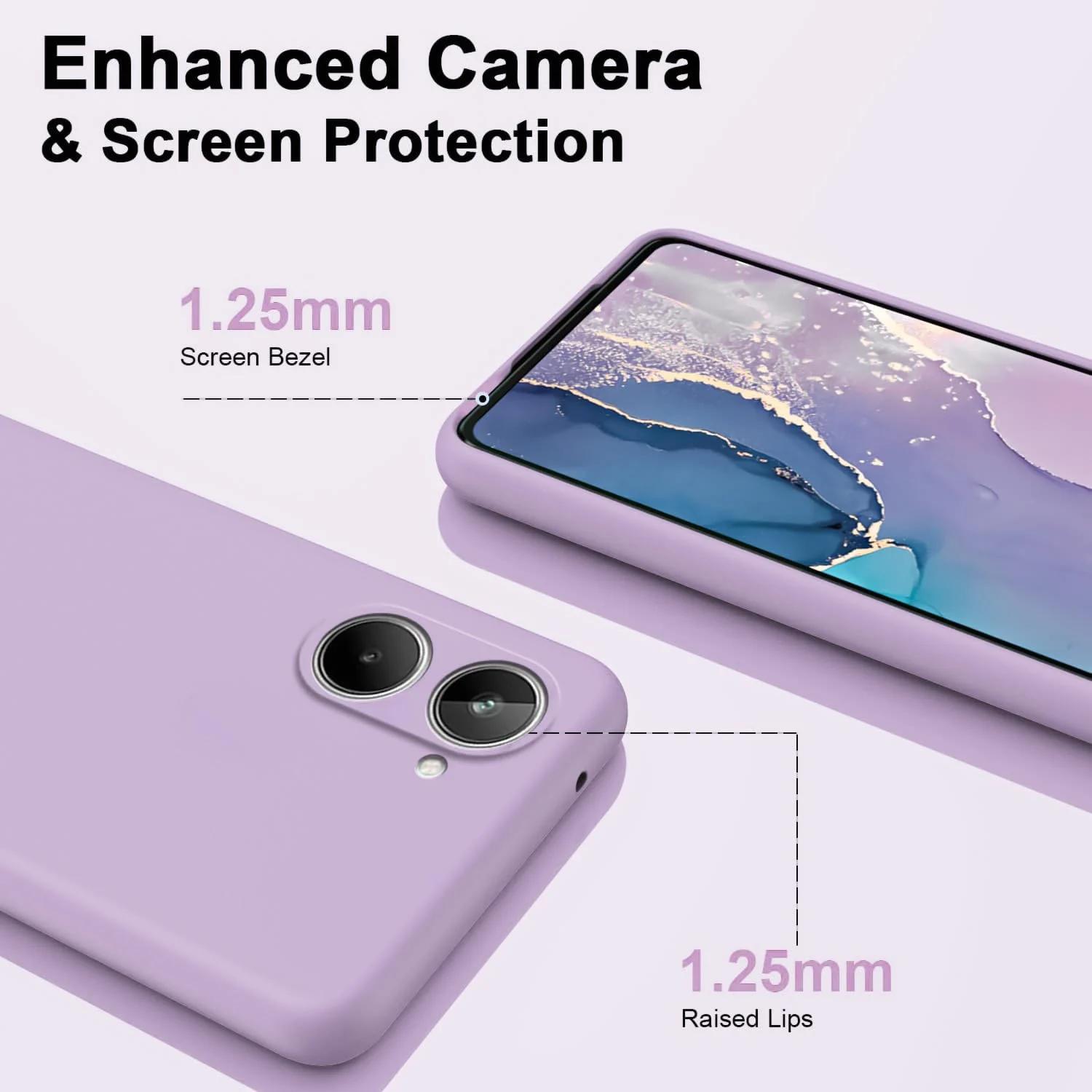 DL3 Mobilak Liquid Silicone Protective Case for realme 10 4G with Microfiber Lining and Shockproof Design - Lavender