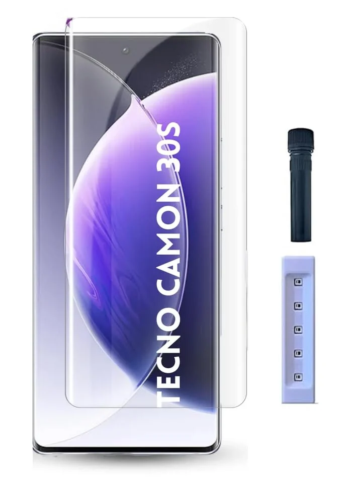 MOBIGON Liquid UV Tempered Glass Screen Protector for Tecno Camon 30S, Clear