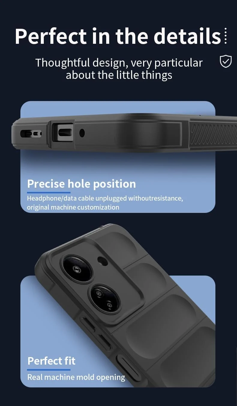 DL3 Mobilak Soft Silicone Protective Case for Xiaomi Redmi 13C 4G with Camera Protection and Shockproof Design - White