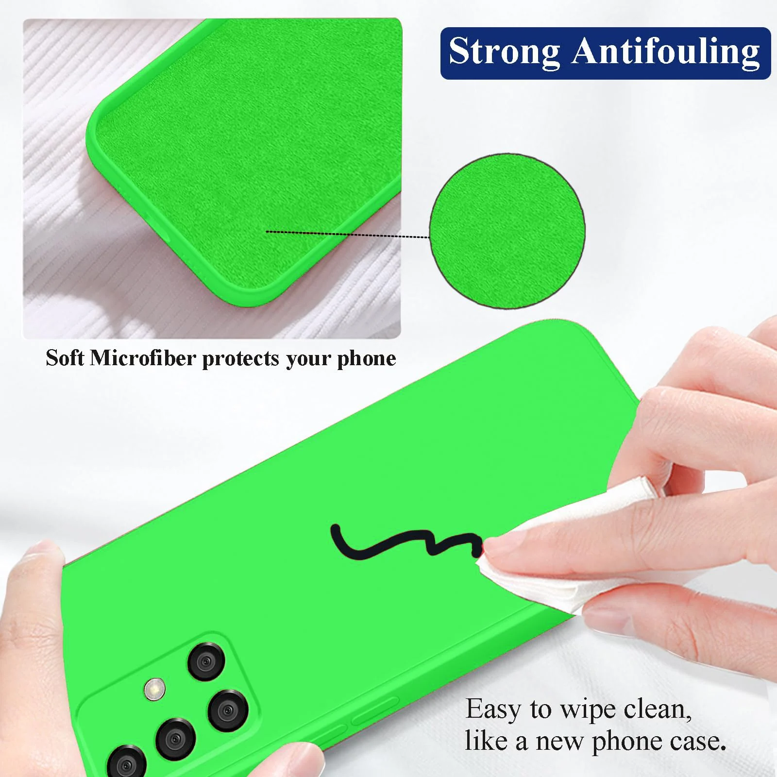 DL3 Mobilak Samsung Galaxy A51 Case, Soft Flexible Silicone Gel Rubber Bumper Cover, Full Body Shockproof Protective Phone Case - Neon Green