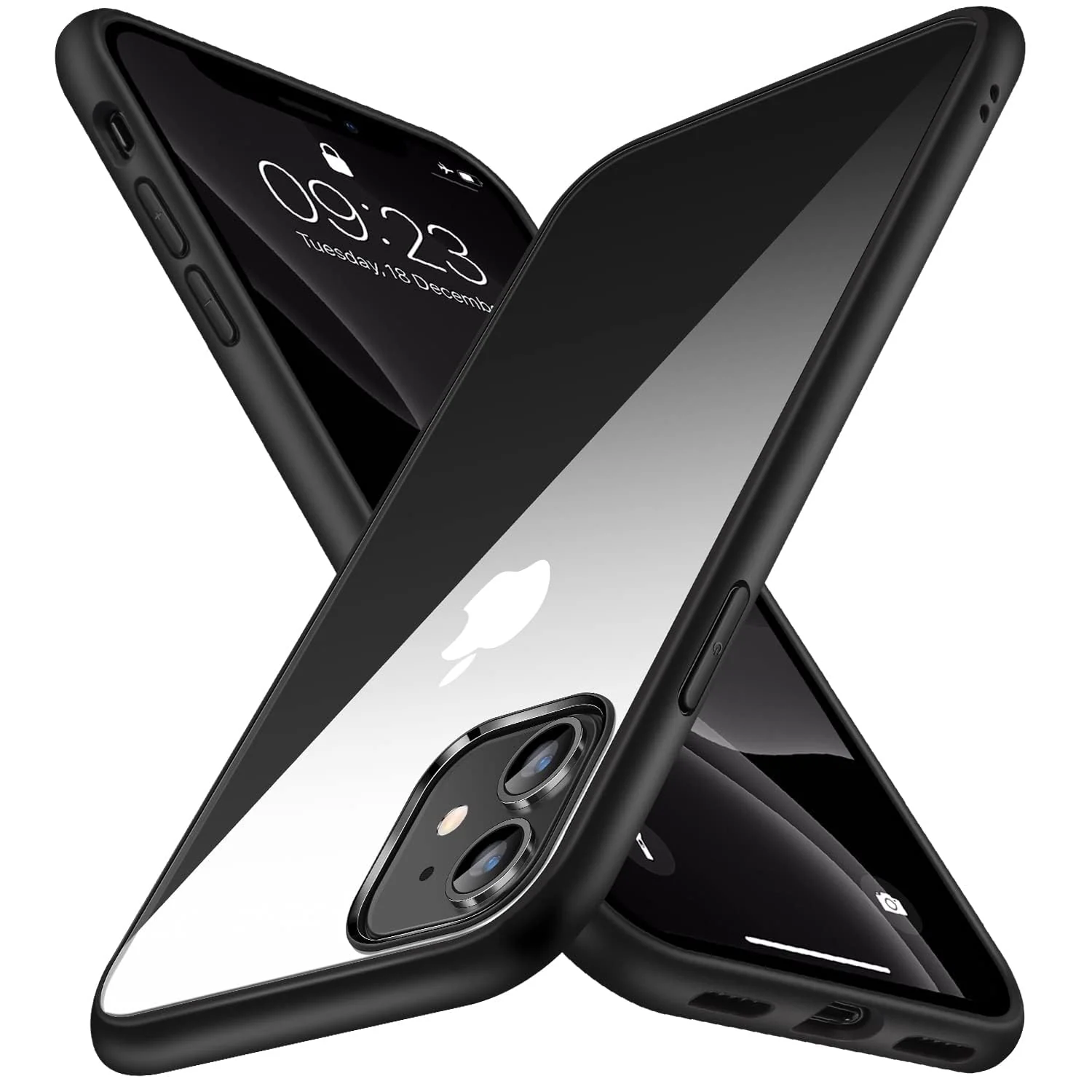 DL3 Mobilak Clear PC and TPU Protective Case for iPhone 11 with Shockproof Design and Anti-Yellowing Design - Black