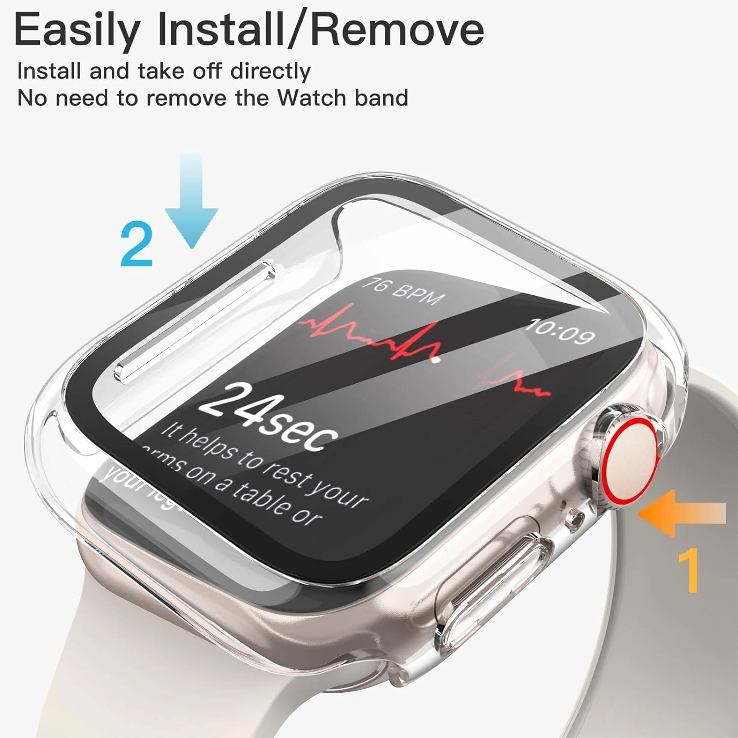 DL3 Mobilak Hard Case Designed for Apple Watch 42mm Series 3/2/1, Built-in 9H [HD ] Tempered Glass Screen Protector, [Full Protection] Slim Cover for iWatch 42mm Series 3/2/1 - Clear