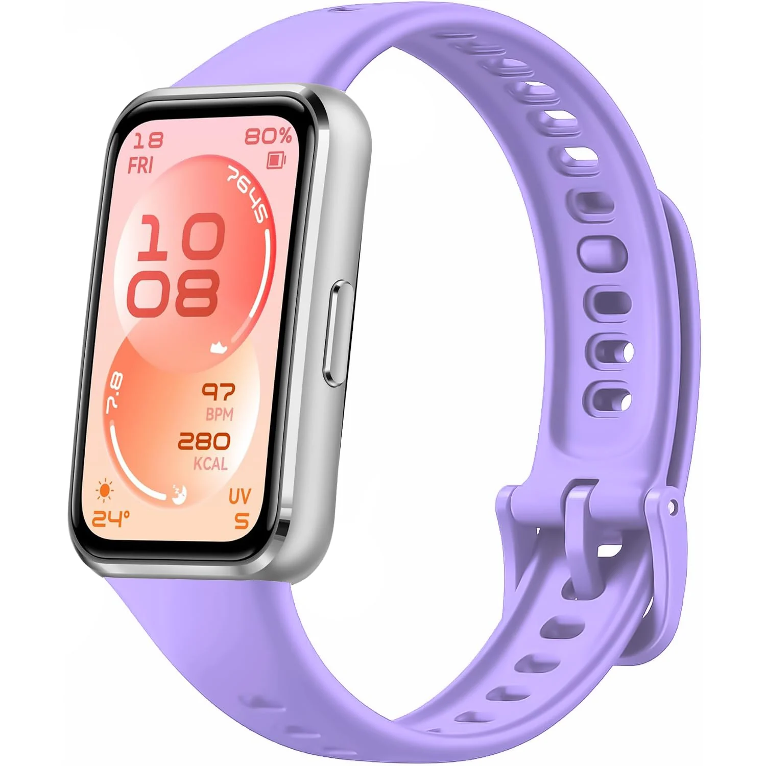 DL3 Mobilak Silicone Bracelet for Huawei Band 11/Band 11 Pro Strap, Soft Silicone Sport Band, Soft Breathable, for Huawei Band11/11 Pro Adjustable Replacement Strap - Purple
