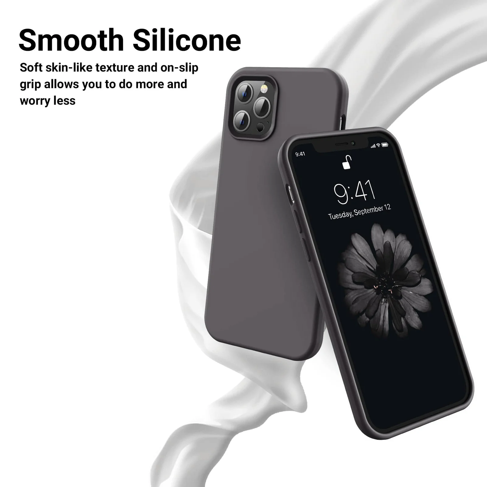 DL3 Mobilak Compatible with iPhone 11 Pro Max (6.5 Inch) Case, Liquid Silicone Case, Full Body Protective Cover, Shockproof, Slim Phone Case, Anti-Scratch Soft Microfiber Lining - Dark Brown