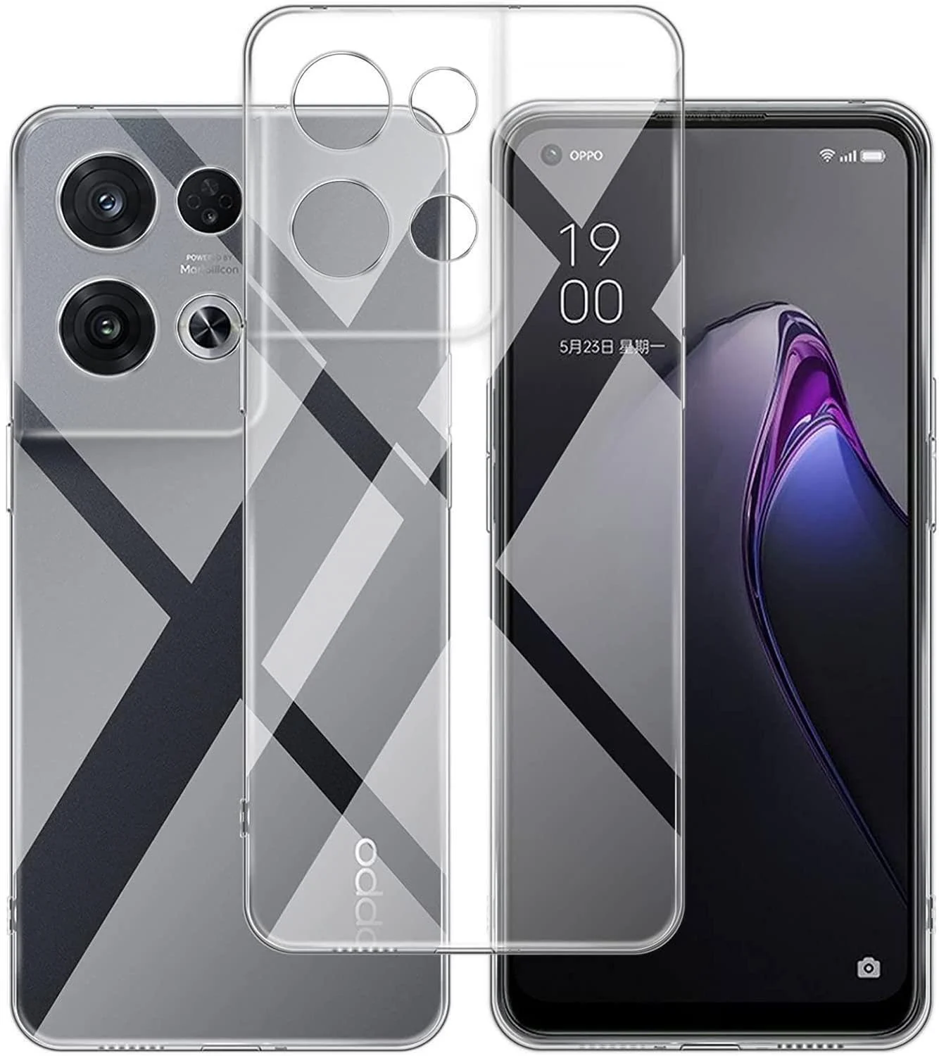 DL3 Mobilak Case Compatible with Reno 8 Pro / 8 Pro Plus Case Crystal Soft TPU Gel Case Flexible Silicone Anti-Scratch Camera Protection TPU Cover - Clear