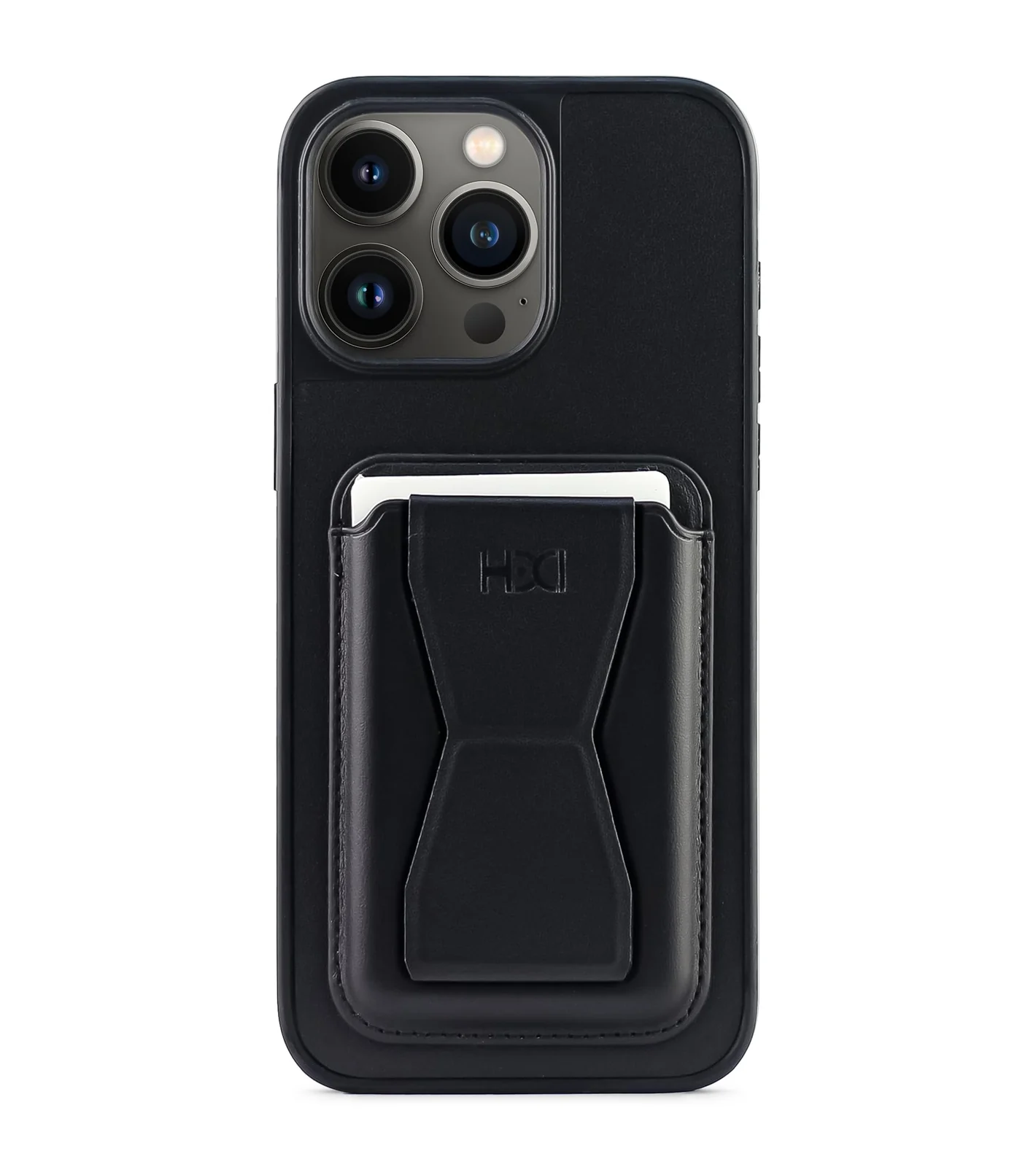 DL3 Mobilak Leather Wallet Case Compatible with iPhone 12 Pro Max 6.7-Inch, Leather Back Cover With TPU Frame, Shockproof Protective Phone Case with Card Holder Stand - Black
