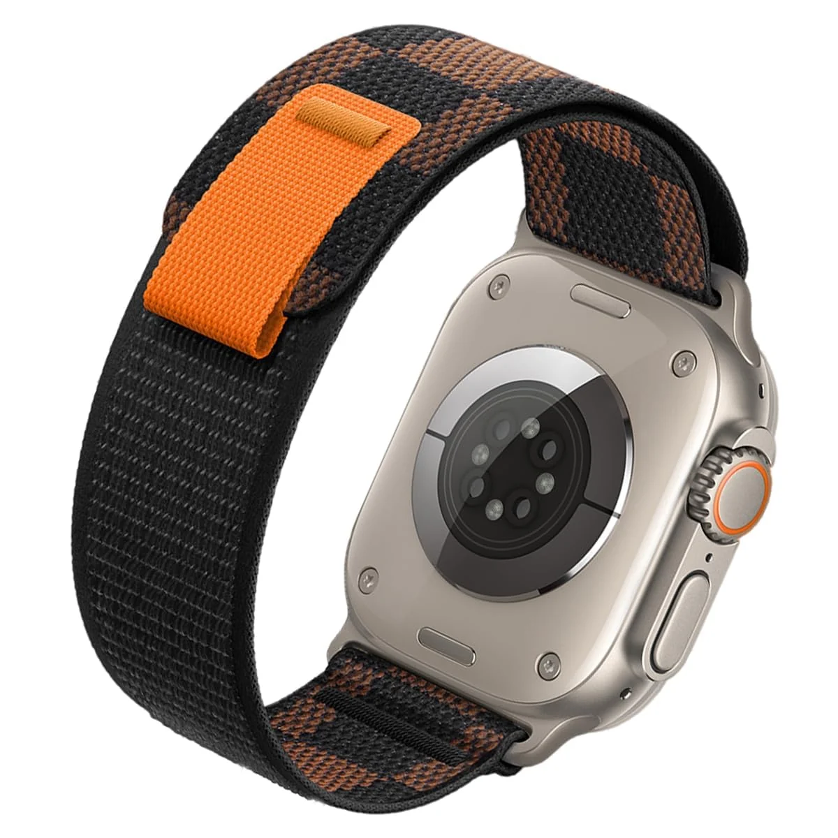 DL3 Mobilak Trail/Alpine Loop Nylon Band Compatible with Apple Watch Ultra 2/Ultra Band 49mm 45mm 44mm 42mm, Adjustable with Metal C-Hook Strap for iWatch Ultra Series 9/8/7/6/5/4/3/2/1/SE2/SE - Trail Lattice Brown