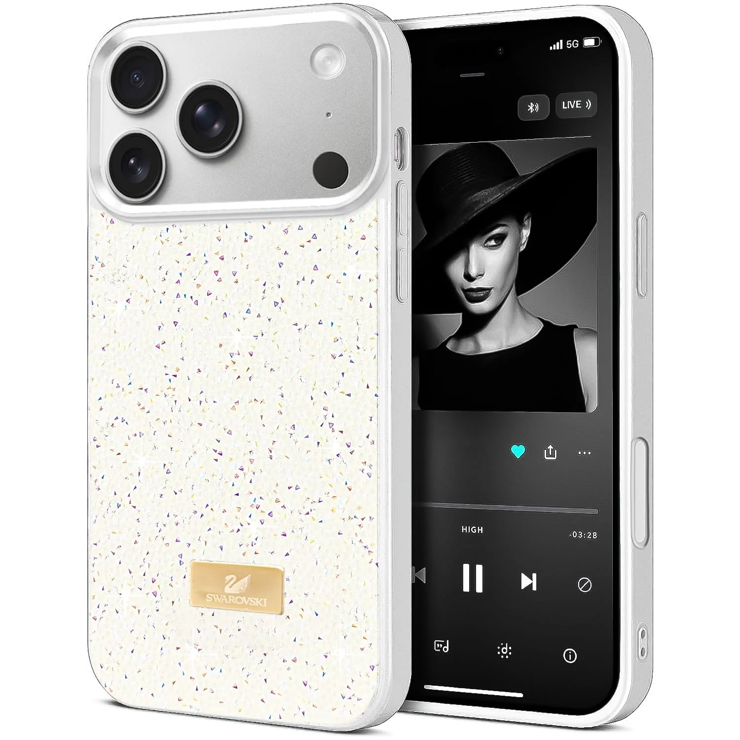 DL3 Mobilak Glitter Protective Case for iPhone 17 Pro Max 6.9-Inch, Supports wireless charging, Shock-absorbing protection, Scratch-resistant surface