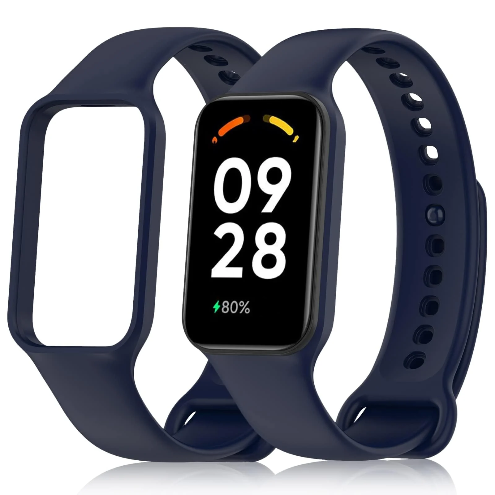 DL3 Mobilak Smart Watch Strap for Xiaomi Redmi Band 2, Sport Silicone Watch Band Wrist Strap, Replacement Bracelet Wristband Wrist Strap for Xiaomi Redmi Smart Band2 Accessories - Midnight Blue