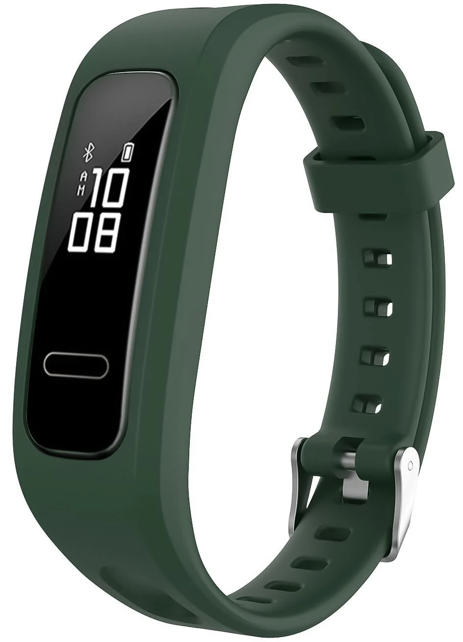 DL3 Mobilak Silicone Watch Band Strap Compatible for Huawei Honor Band 4 Running Version/Huawei Band 3e/ Band 4e Smart Watch Bracelet Replacement - Green