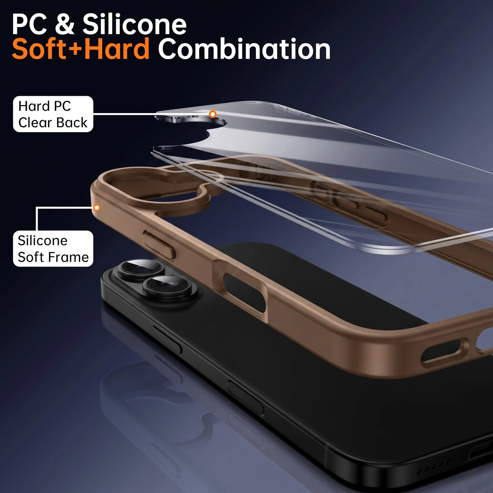 DL3 Mobilak Clear Protective Case for iPhone 16 - Desert Brown