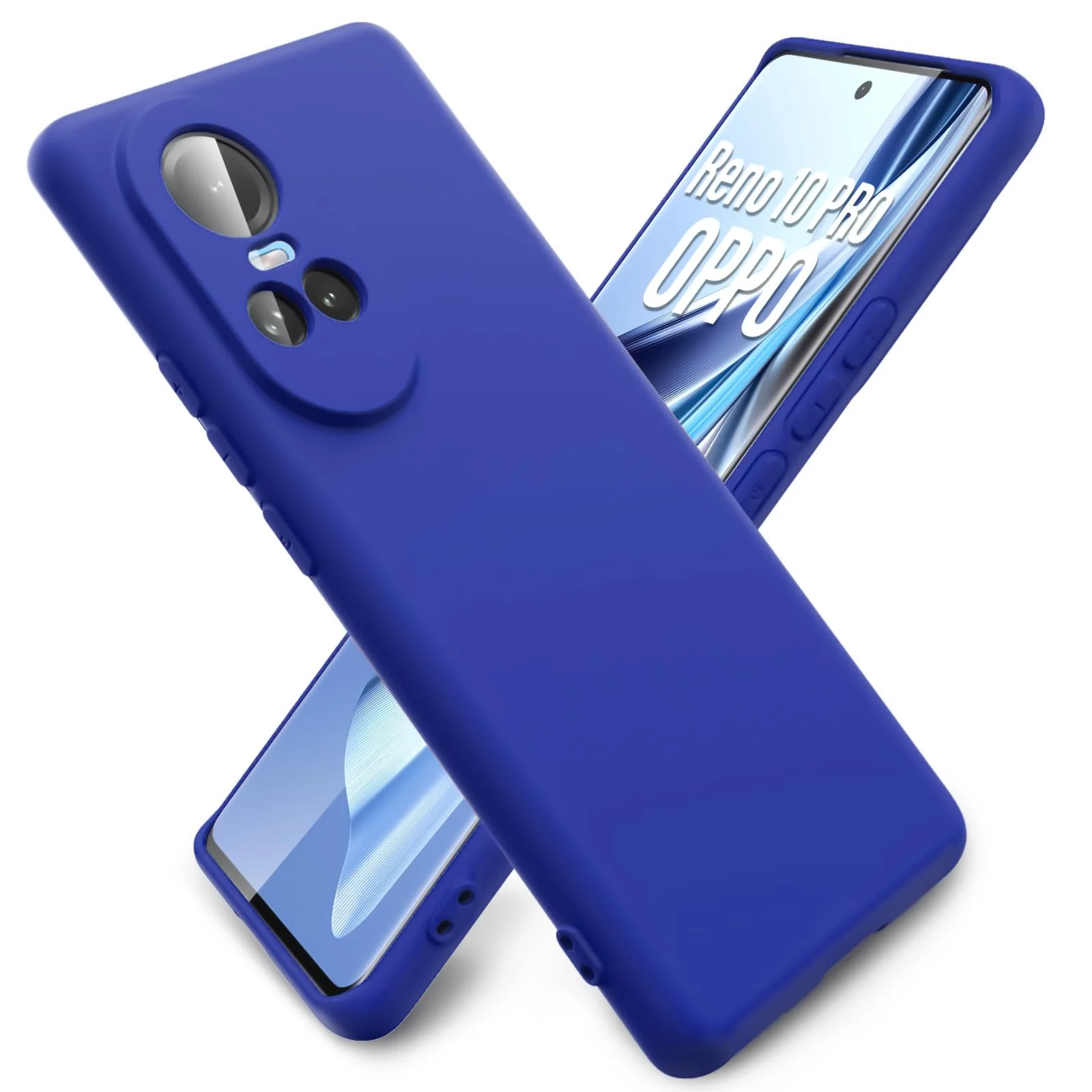 DL3 Mobilak Liquid Silicone Protective Case with Soft Microfiber Lining with Full Camera Protection for OPPO Reno 10 5G / OPPO Reno 10 Pro 5G - Pepsi