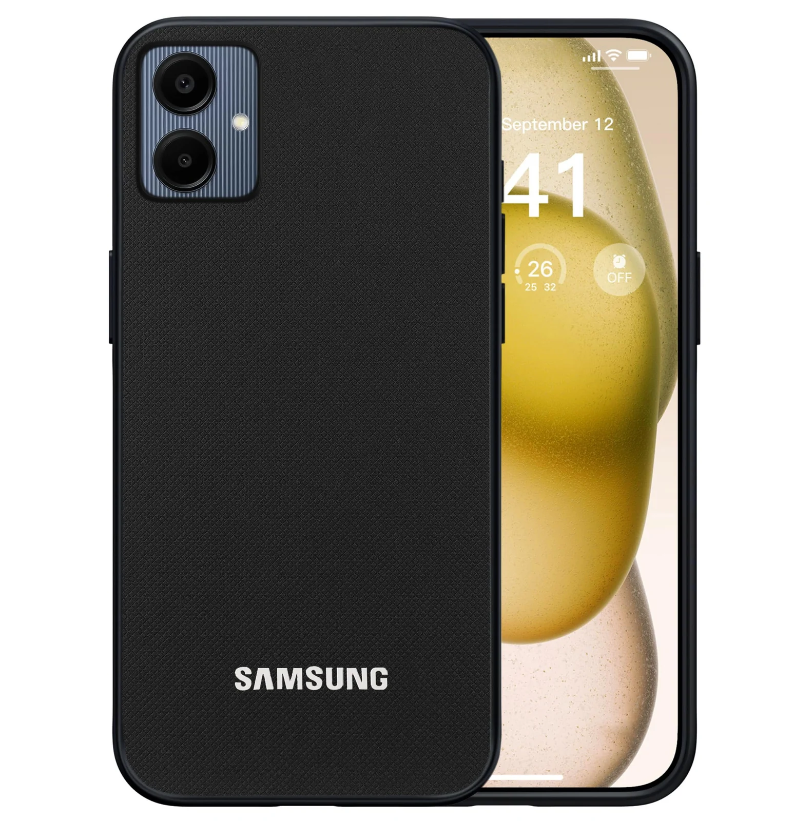 Dl3 Mobilak Compatible with Samsung Galaxy A06 Case Dual Layer Heavy Duty Cell Phone Protective Cover Shockproof Rugged with Non-Slip Textured - Black
