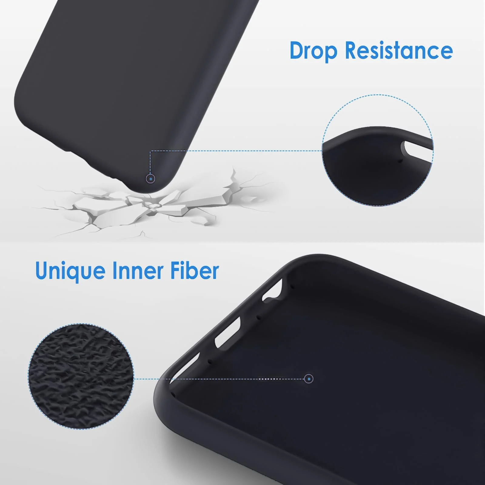 DL3 Mobilak Liquid Silicone Protective Case for iPhone 6 / 6S with Camera Protection and Microfiber Lining - Deep Gray