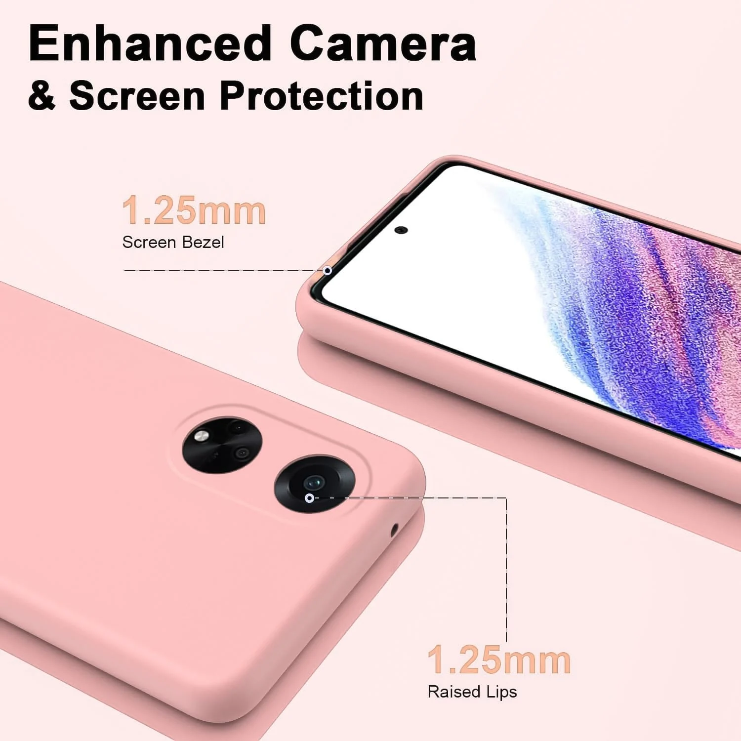 DL3 Mobilak OPPO A98 Case, Soft Flexible Silicone Gel Rubber Bumper Cover, Full Body Shockproof Protective Phone Case - Pink Sand