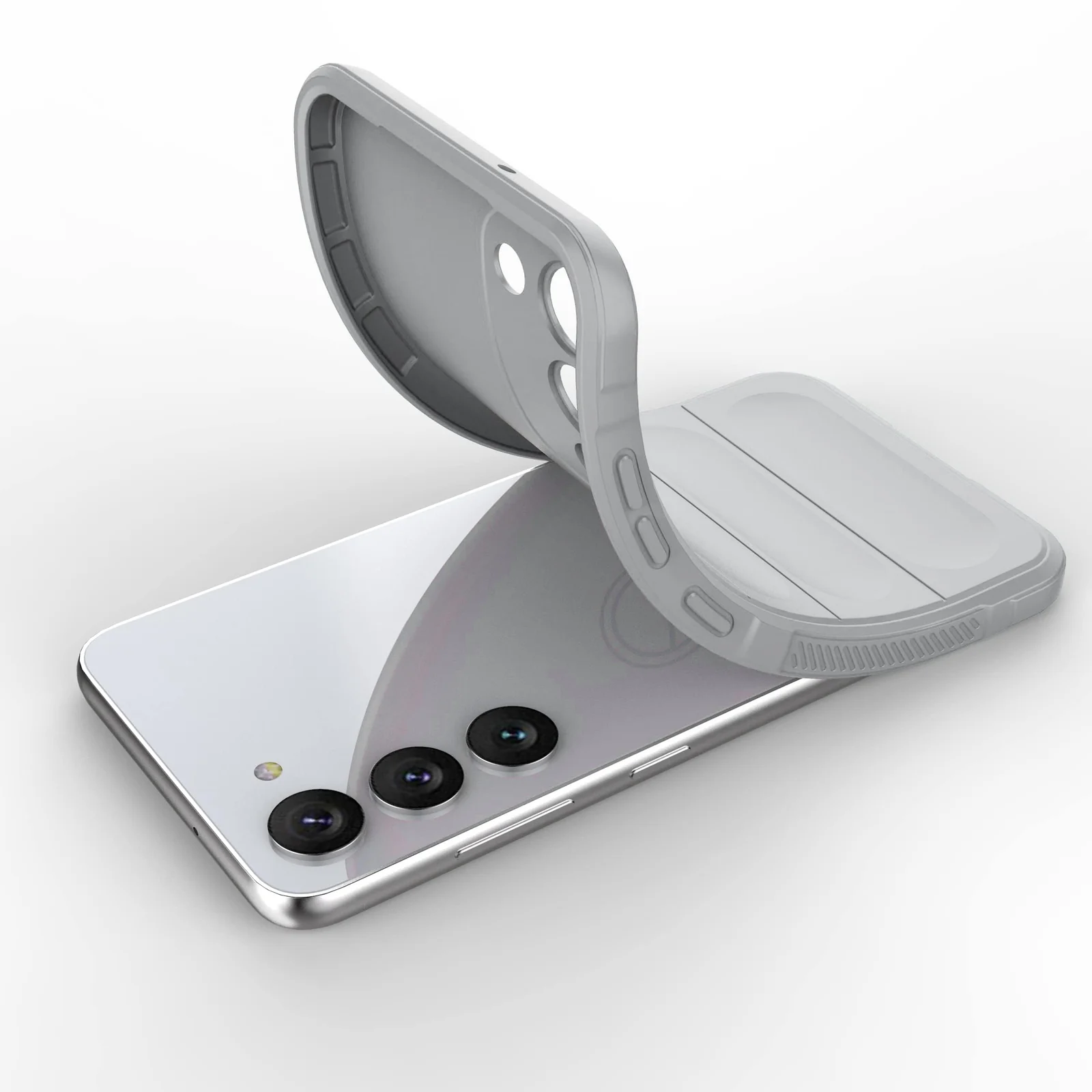 DL3 Mobilak Silicone Case for Samsung Galaxy S23 5G 6.1-Inch Heavy Duty Protective [Slim Fit] Shockproof Soft Flexible Protective Design Shock-Absorption TPU Cover With Camera Protection - Gray