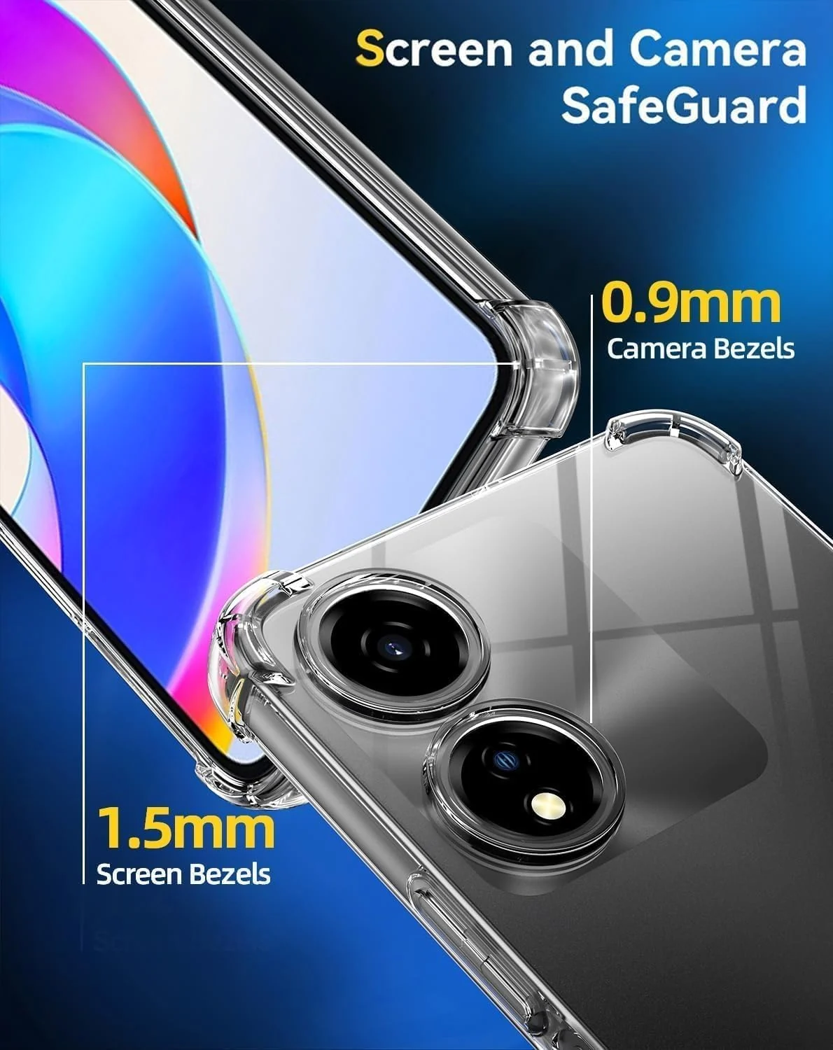 DL3 Mobilak Clear TPU Protective Case for Honor X5 Plus with Camera Protection and Shockproof Design - Clear
