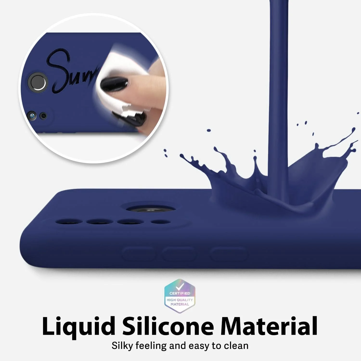DL3 Mobilak Silicone Protective Case for Huawei P30 Lite / Nova 4E, Shock-absorbing protection, Scratch-resistant surface, Soft microfiber lining - Blue 2