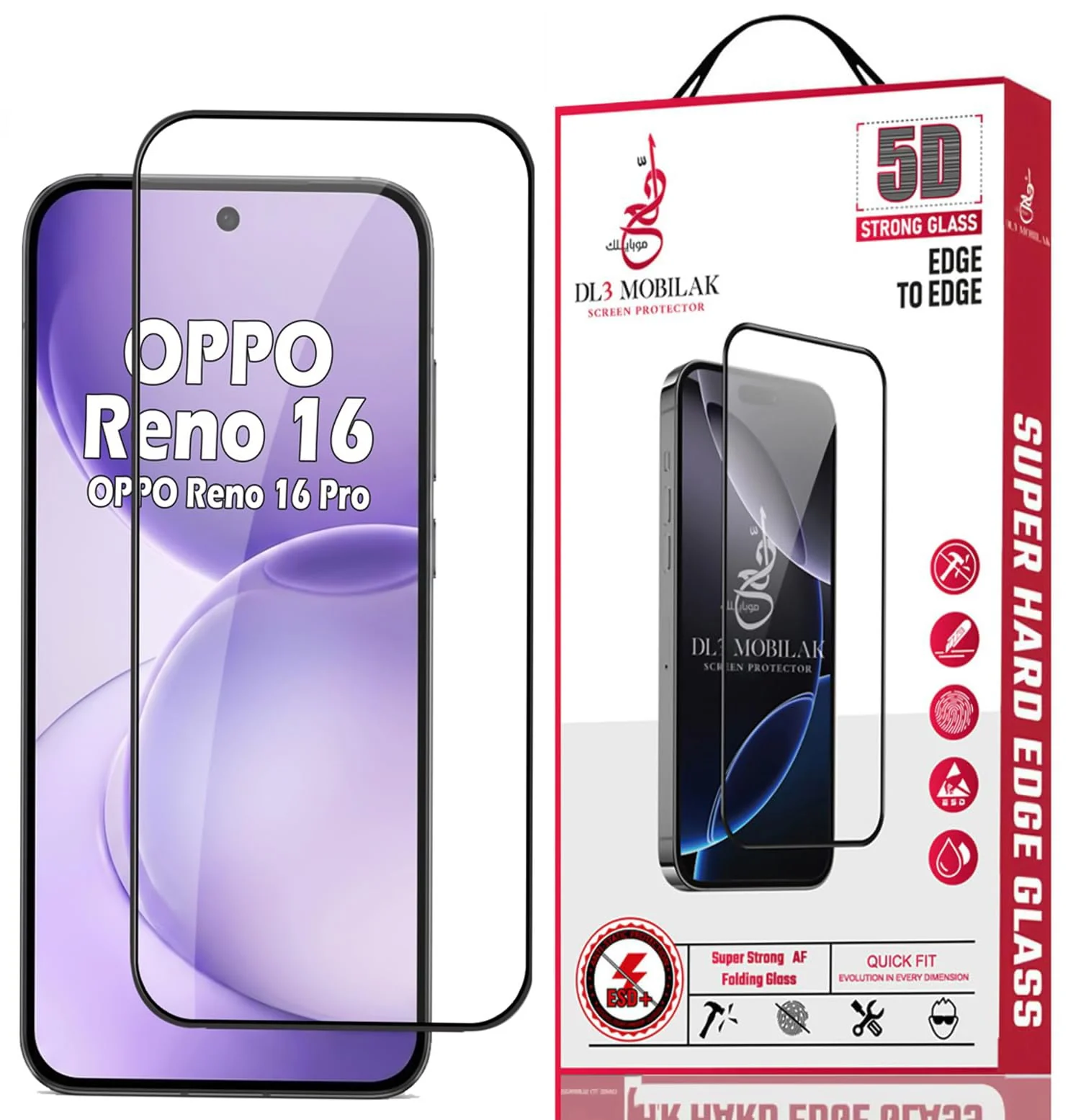 DL3 MOBILAK 9H Tempered Glass Screen Protector for OPPO Reno 16 and Reno 16 Pro - Clear