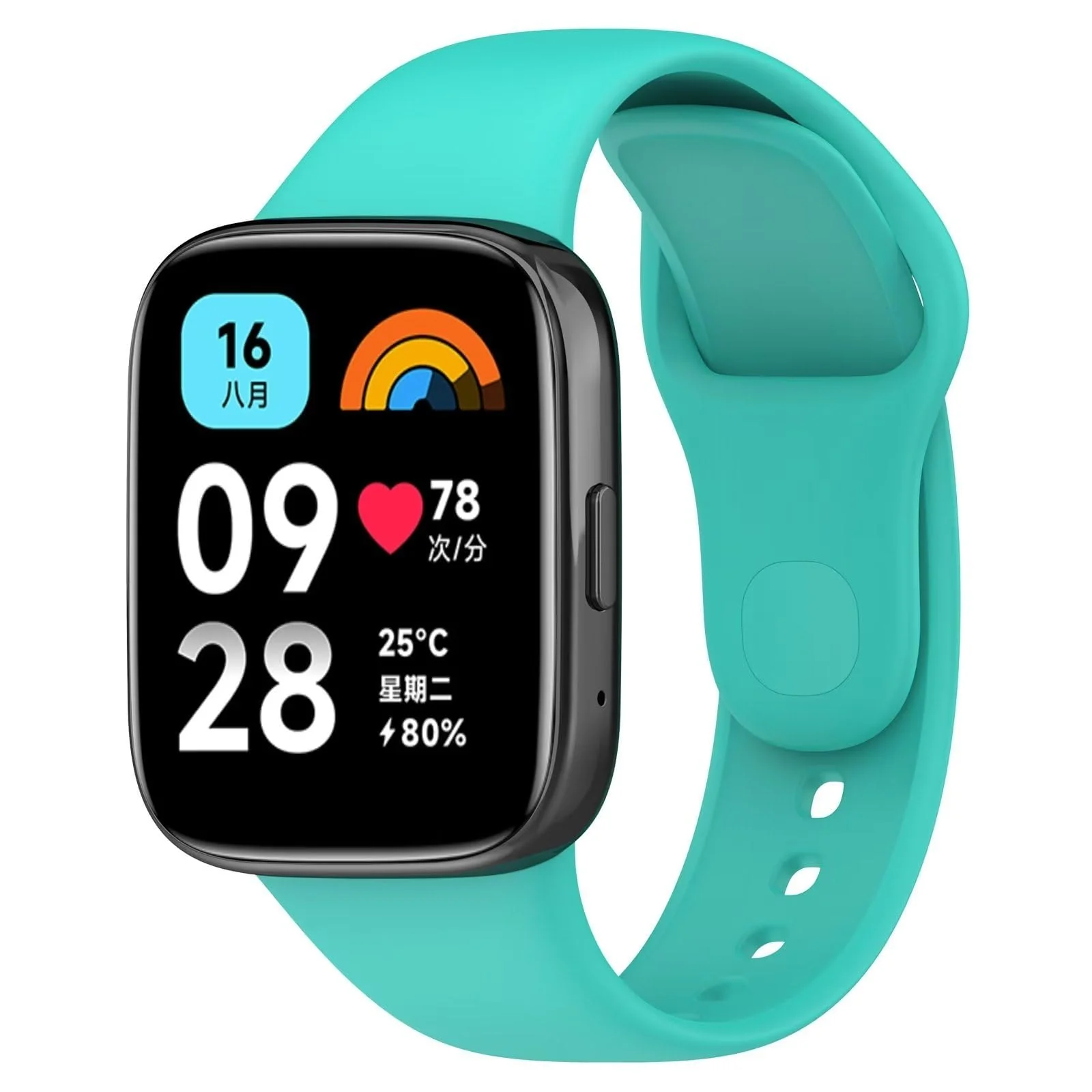 DL3 Mobilak Strap Silicone Compatible With Xiaomi Redmi Watch 3 Active/Redmi Watch 3 Lite, Sport Silicone Watch Band Wrist Strap, Bracelet Wristband Wrist Strap - Teal