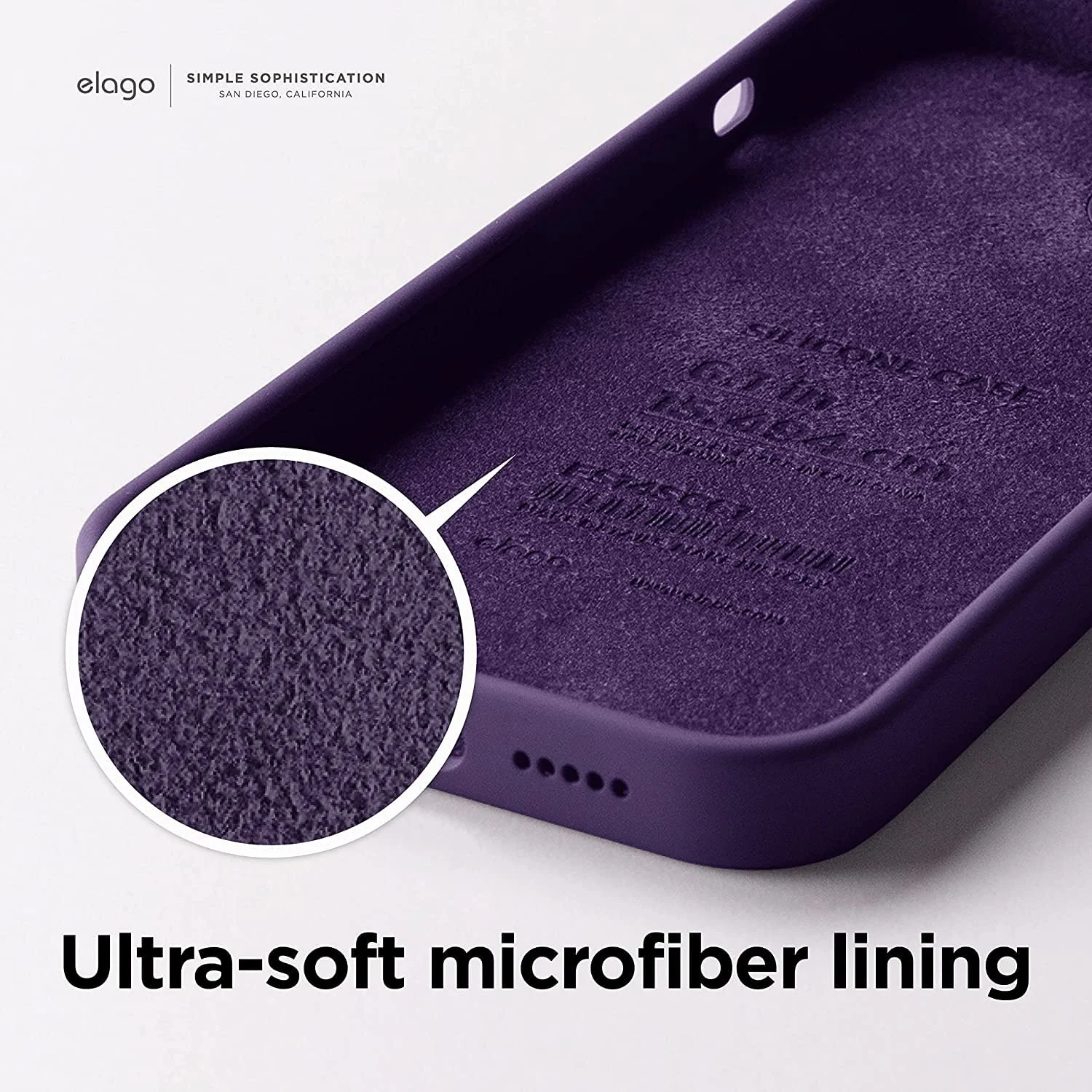 DL3 Mobilak Liquid Silicone Case for iPhone 14 Pro Max (6.7 Inch), Shock-absorbing protection, Scratch-resistant surface, Soft microfiber lining - Deep Purple